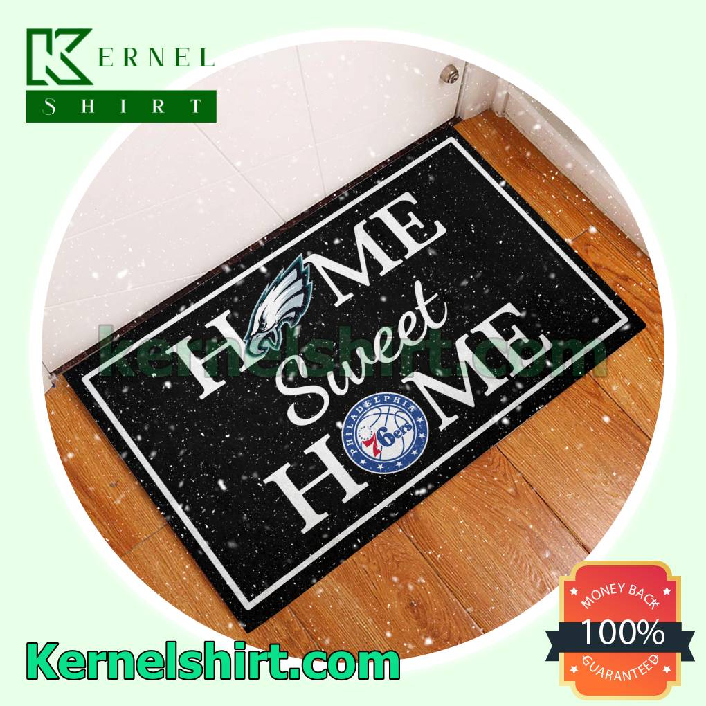 Philadelphia Eagles Philadelphia 76ers Home Sweet Home Door Mat b