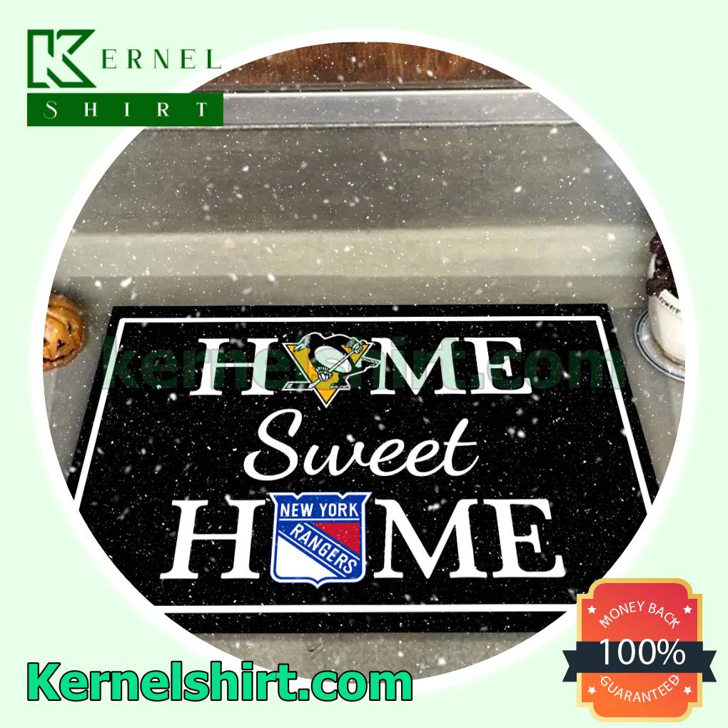 Pittsburgh Penguins New York Rangers Home Sweet Home Door Mat