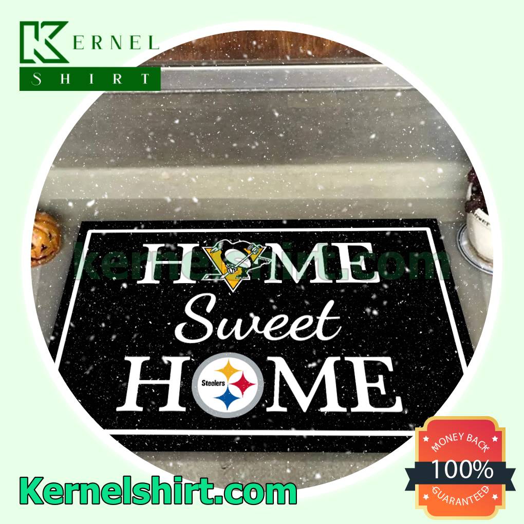 Pittsburgh Penguins Pittsburgh Steelers Home Sweet Home Door Mat