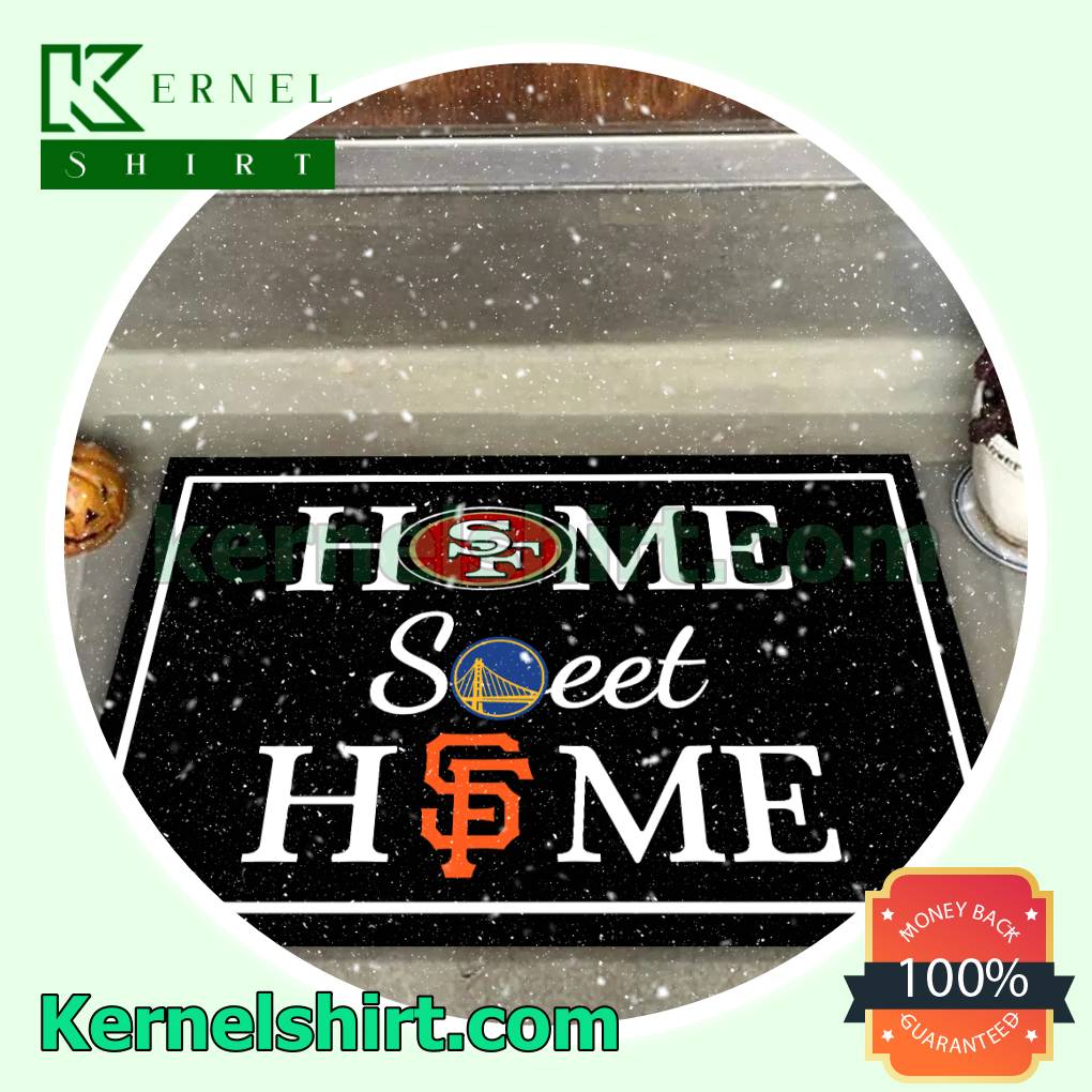 San Francisco 49ers Golden State Warriors San Francisco Giants Home Sweet Home Door Mat
