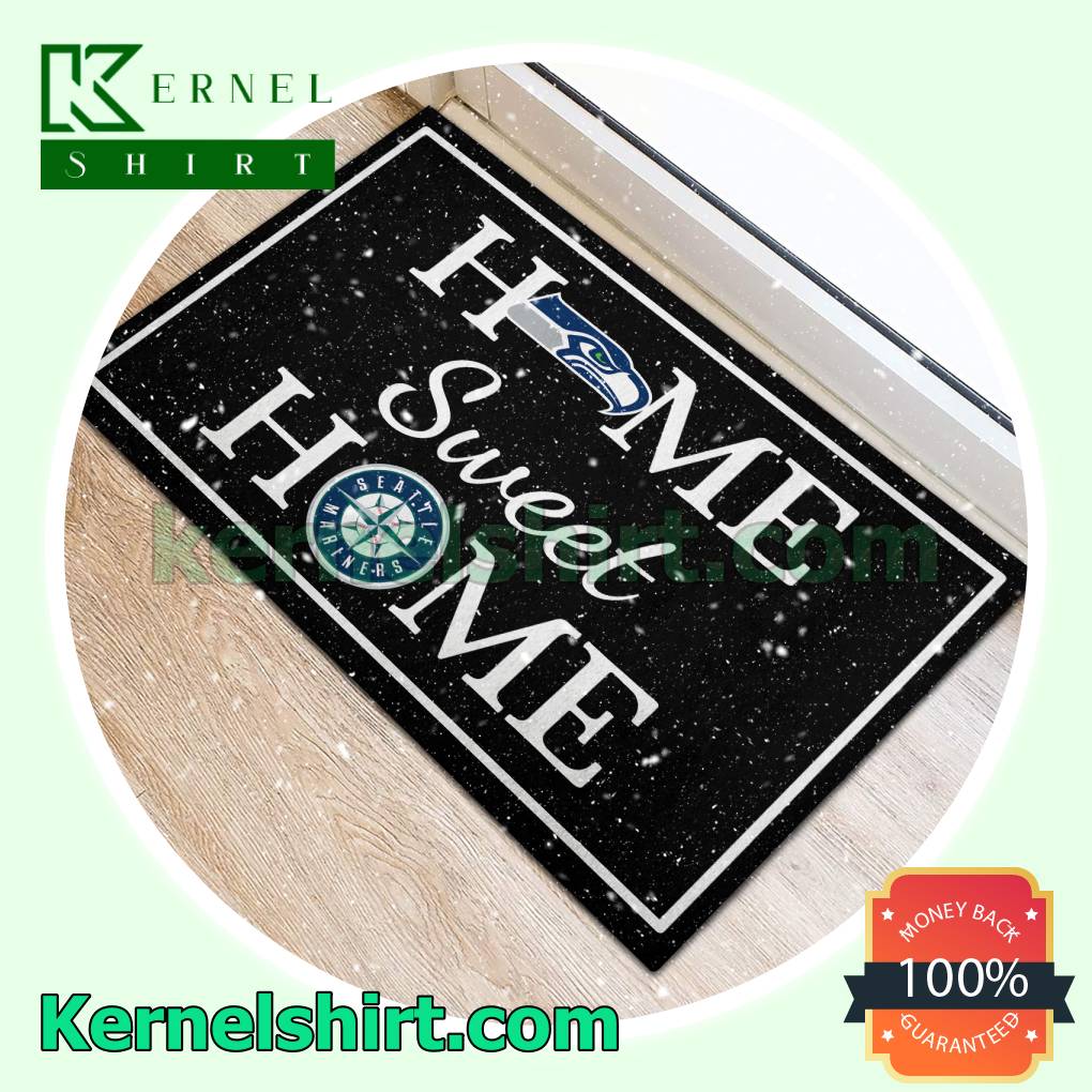 Seattle Seahawks Seattle Mariners Home Sweet Home Door Mat a