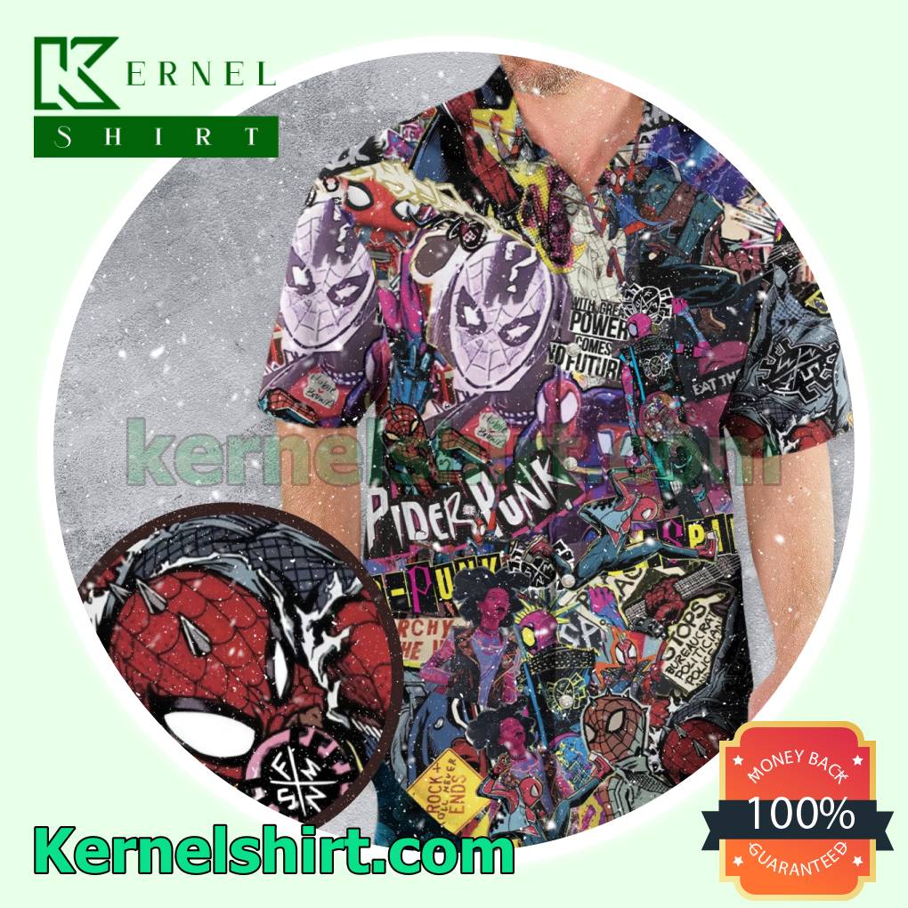 Spider-punk With Great Power Comes No Future Hawaiian Shirt a