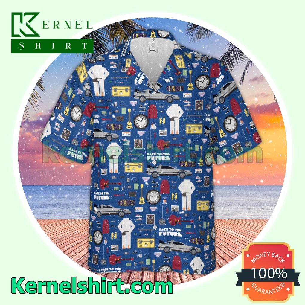 Best Shop Back To The Future Pattern Men Hawaii Shirt