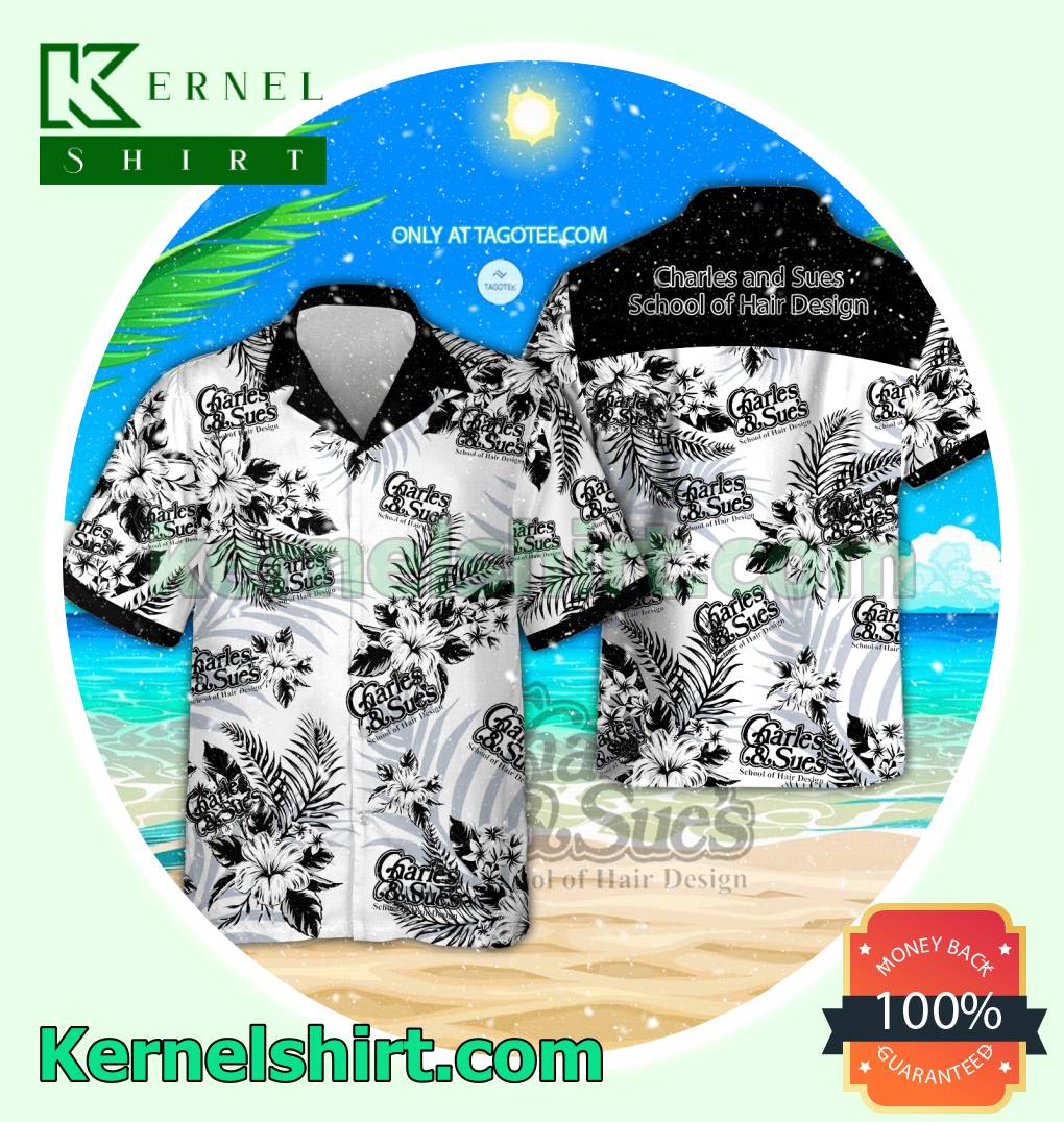 Charles and Sues School of Hair Design Summer Shirt, Beach Shorts