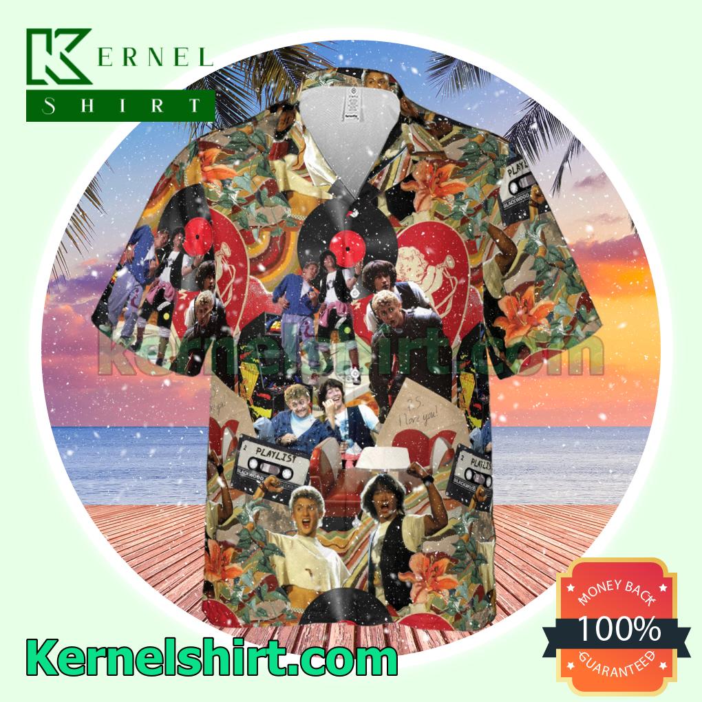 Fast Shipping Collage Bill And Ted Men Hawaii Shirt