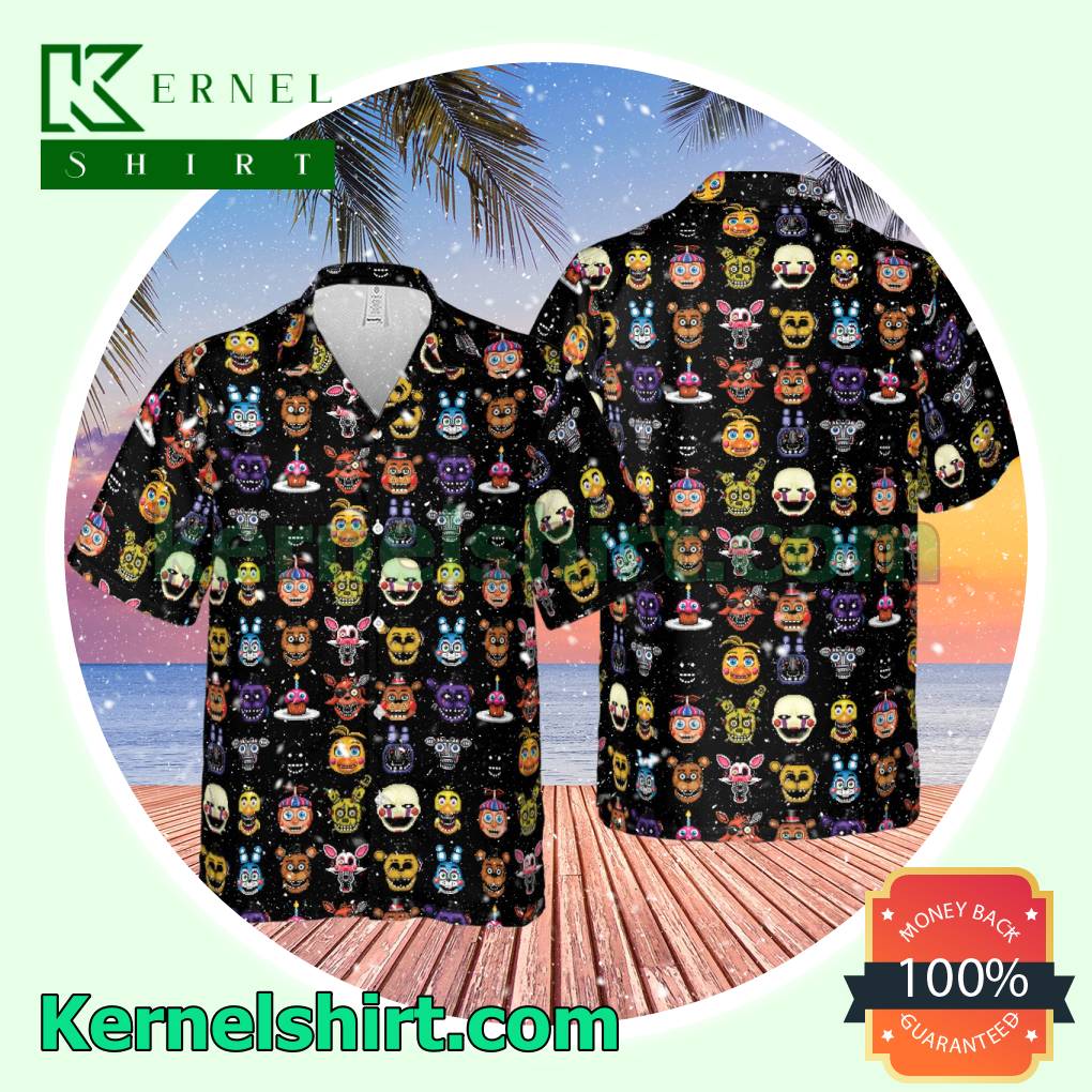 Five Nights At Freddy's Head Hawaii Button-down Shirts