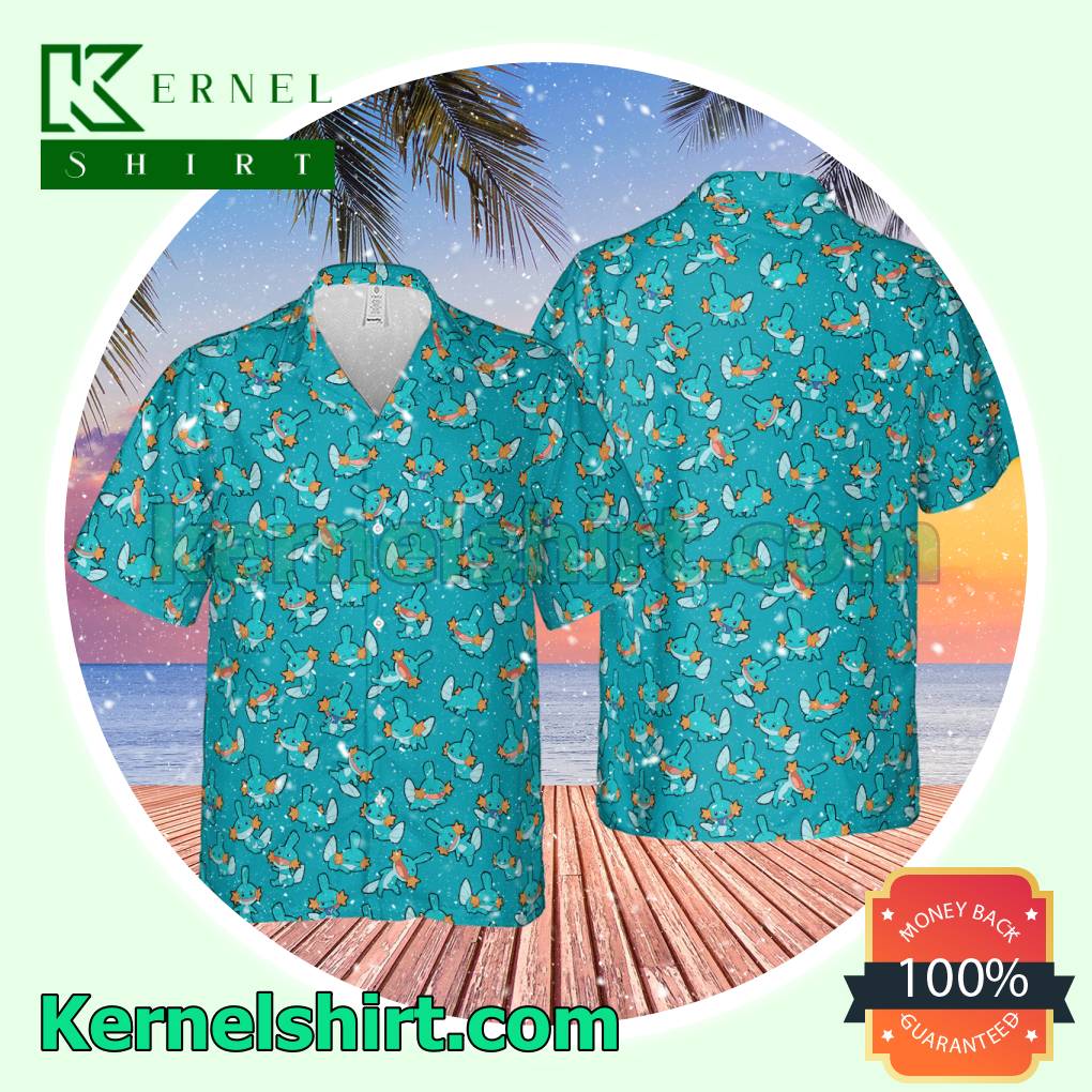 Mudkips Pokemon Hawaii Button-down Shirts