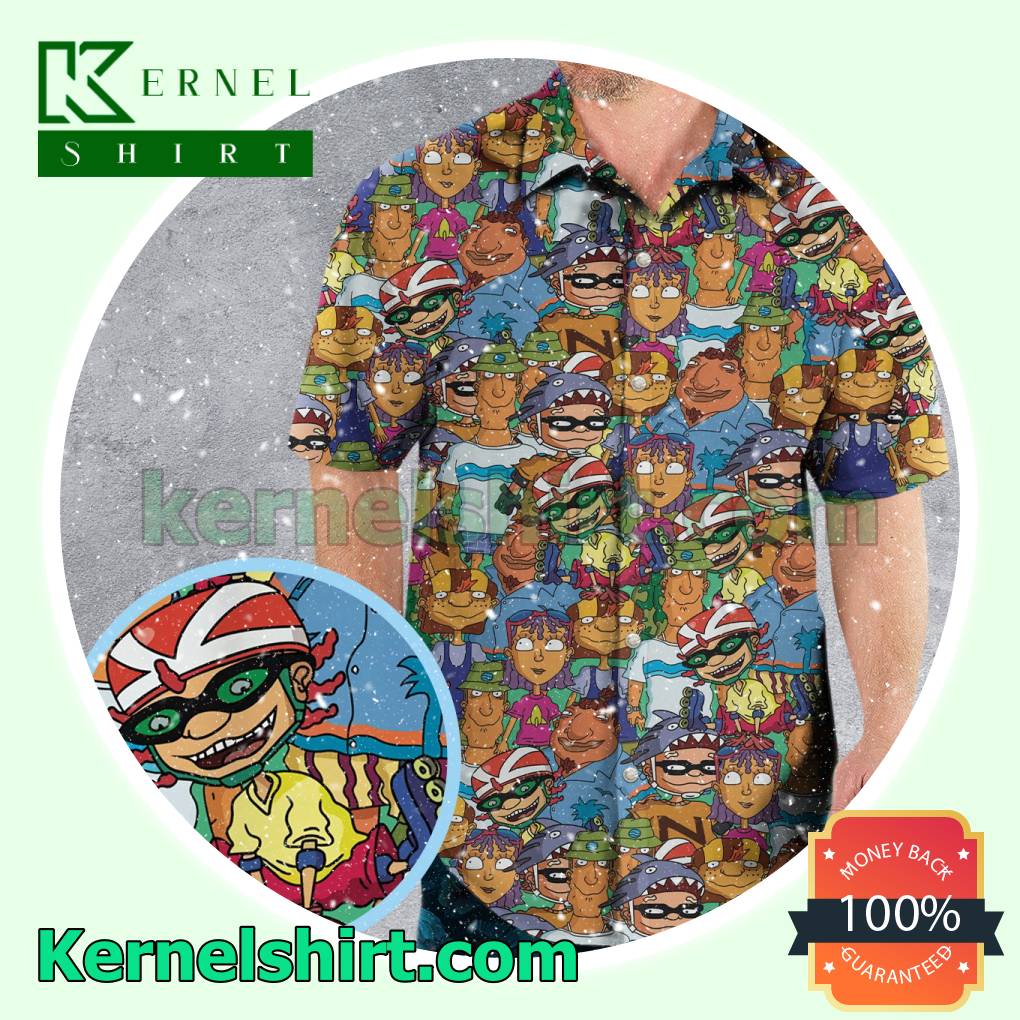 Rocket Power Characters Hawaii Button-down Shirts a