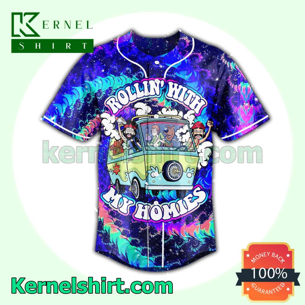 Scooby-doo Rollin' With My Homies Trippy Baseball Jersey a