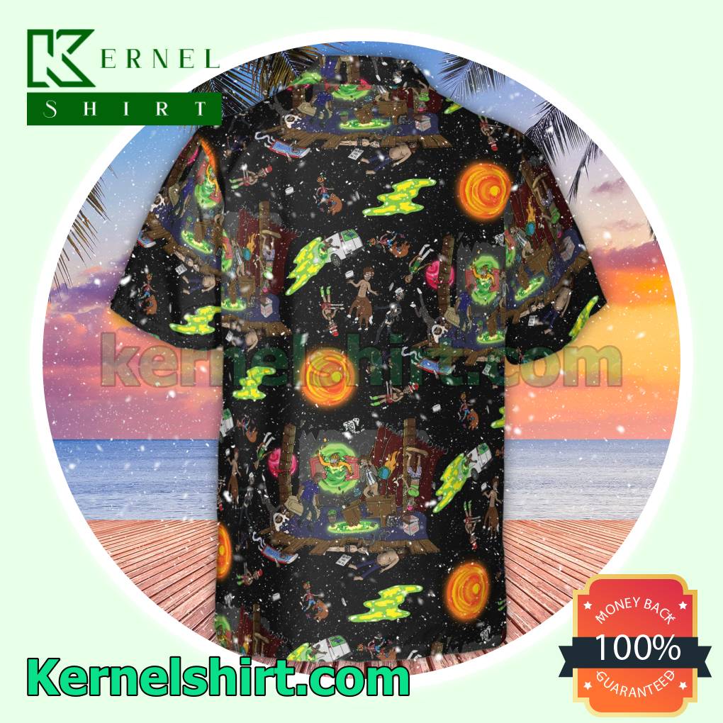 The Eric Andre Show In The World Of Rick And Morty Hawaii Button-down Shirts c