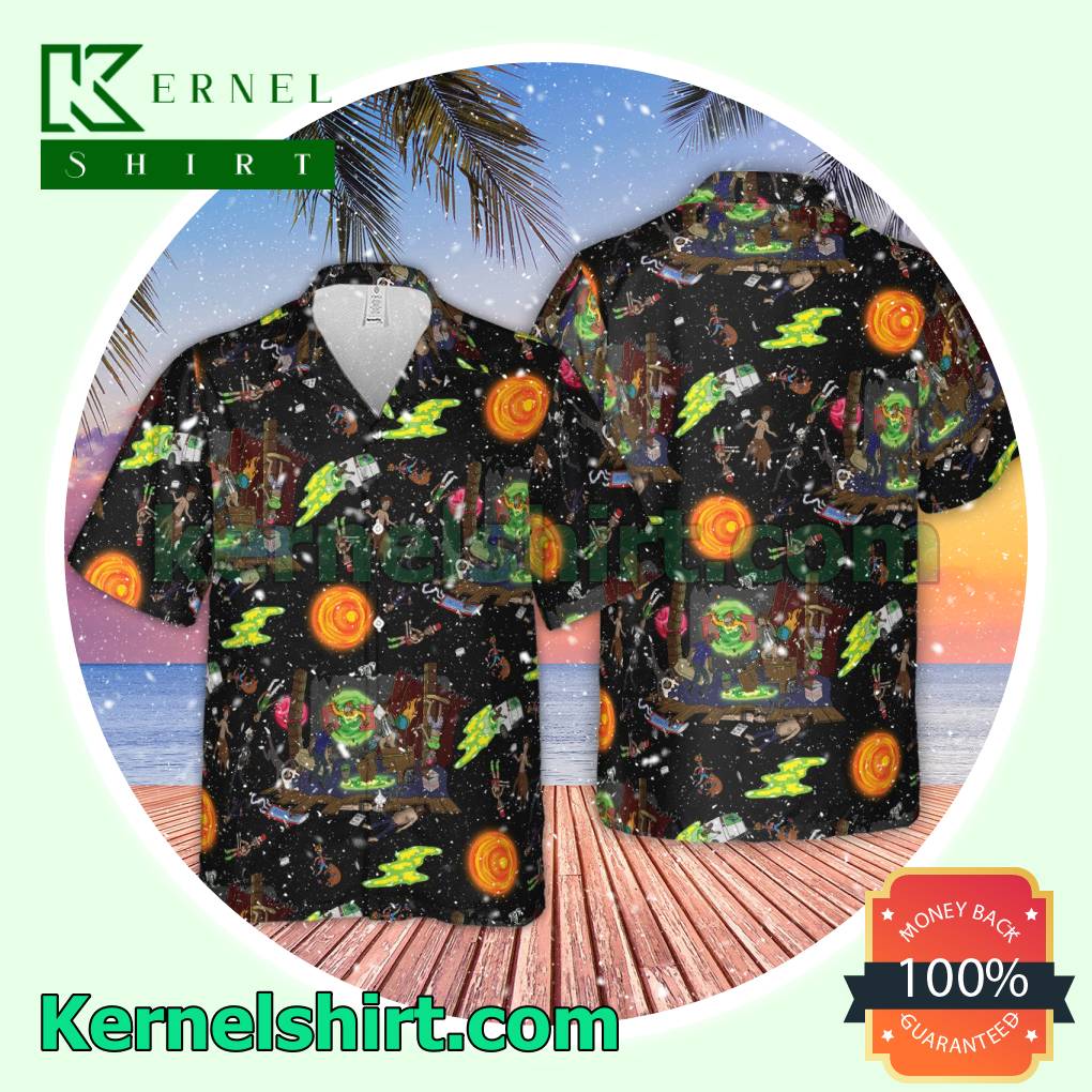 The Eric Andre Show In The World Of Rick And Morty Hawaii Button-down Shirts