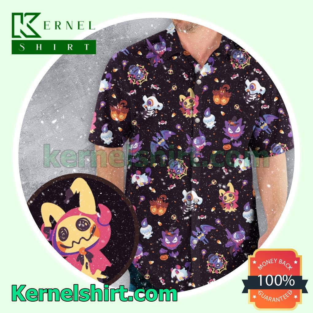 Trick Or Treat Halloween Pokemon Short Sleeve Shirt a