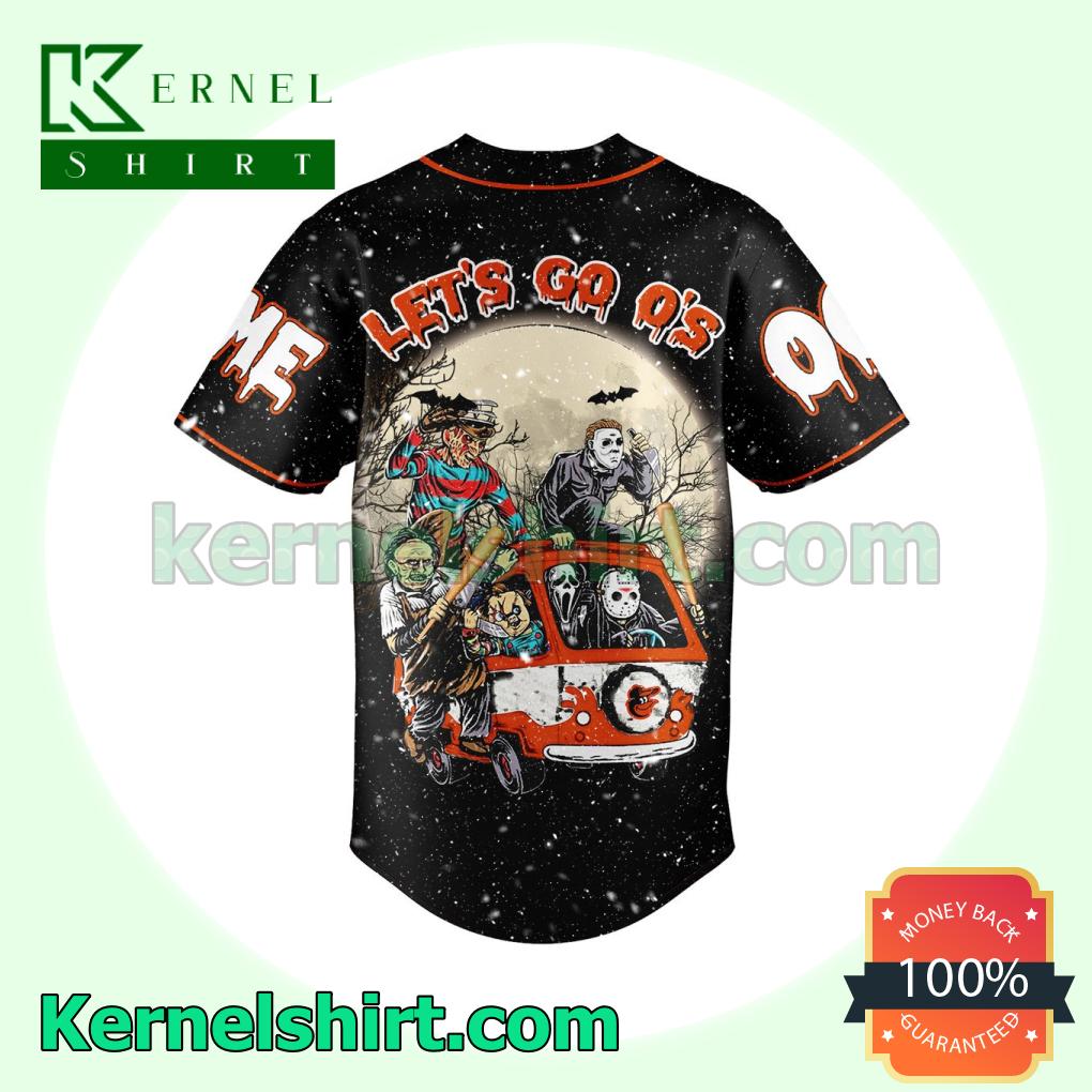Best Gift Horror Movies Characters Baltimore Orioles Let's Go O's Personalized Baseball Jersey
