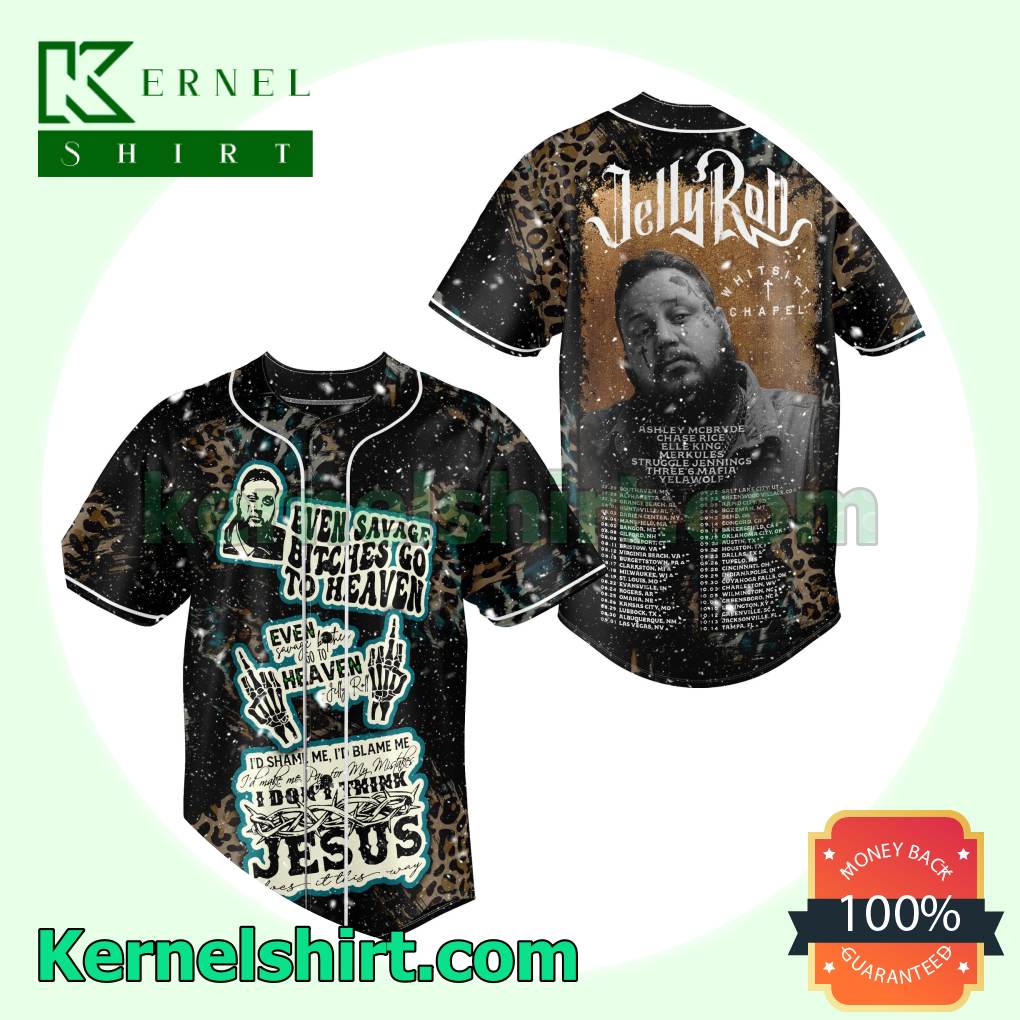 Jelly Roll Even Savage Bitches Go To Heaven Leopard Men Jerseys