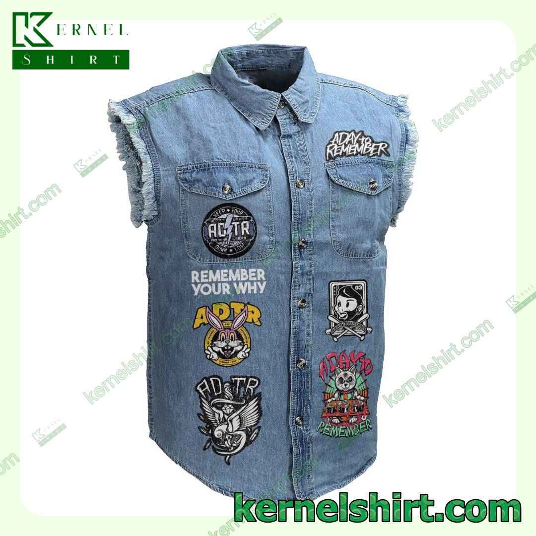 Adult A Day To Remember Keep Your Hopes Up High Denim Jean Vest Jacket