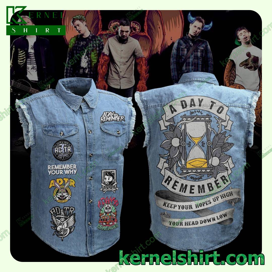 A Day To Remember Keep Your Hopes Up High Denim Jean Vest Jacket