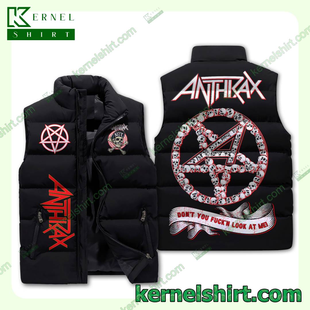 Anthrax Don't You Fuck'n Look At Me Winter Puffer Vest