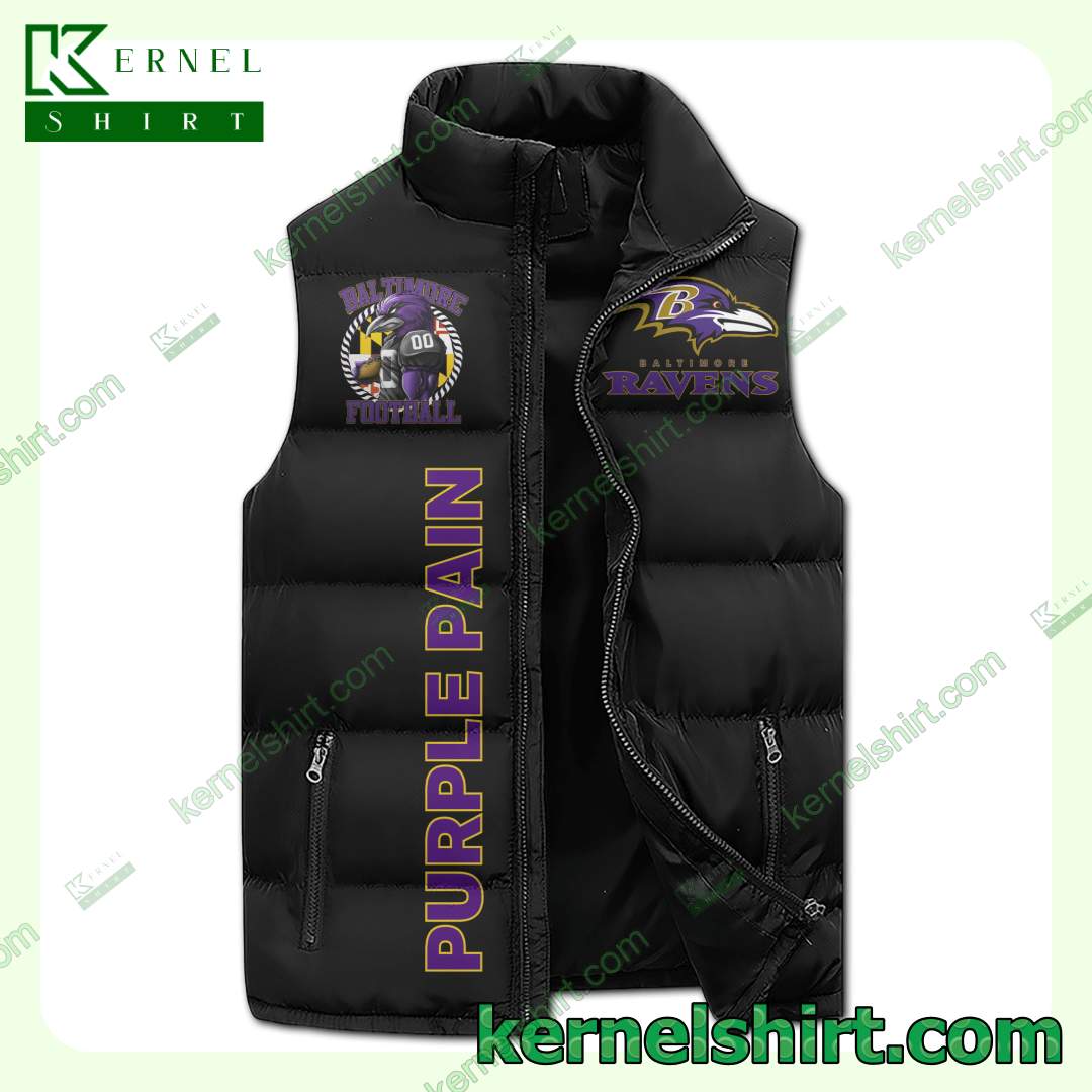 Hot Baltimore Football Play Like A Raven Quilted Puffer Vest