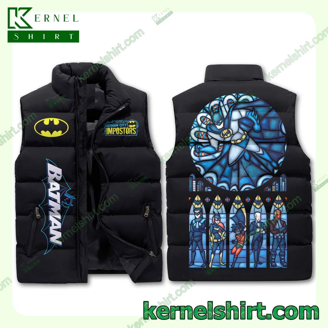 Batman Stained Glass Men's Puffer Vest