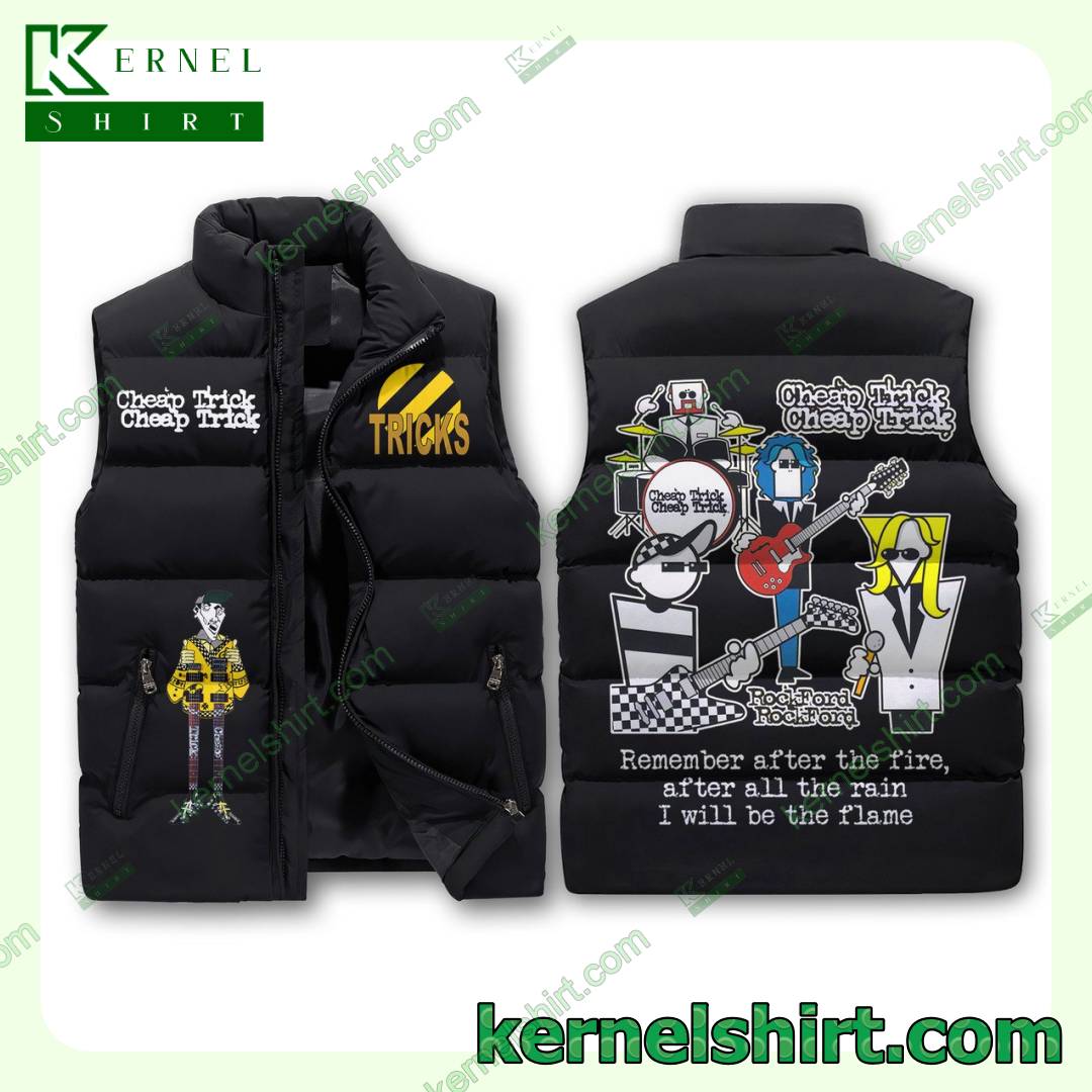 Cheap Trick Remember After The Fire Winter Puffer Vest a