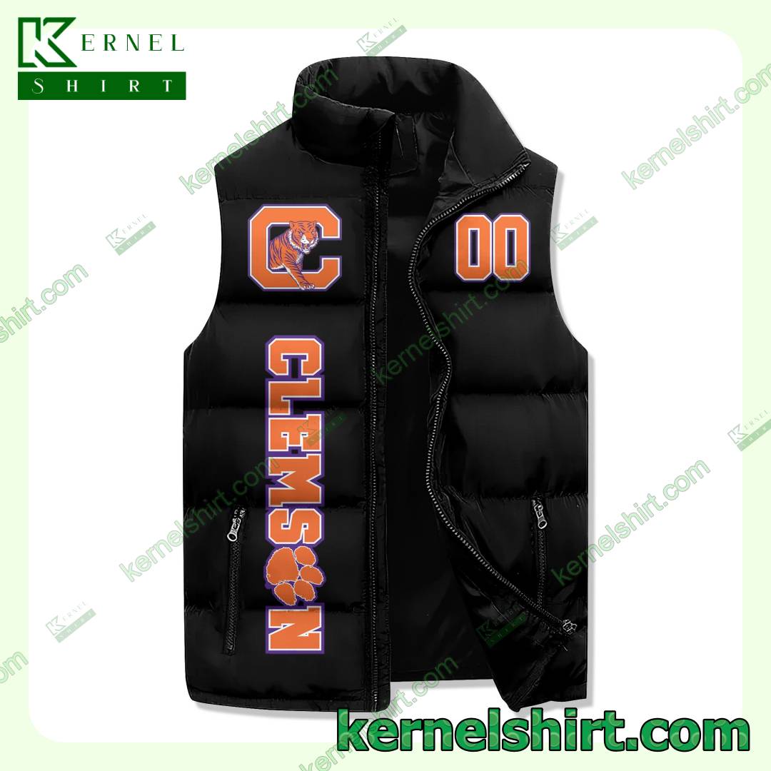 Father's Day Gift Clemson Tigers Sons Of Clemson Personalized Quilted Puffer Vest