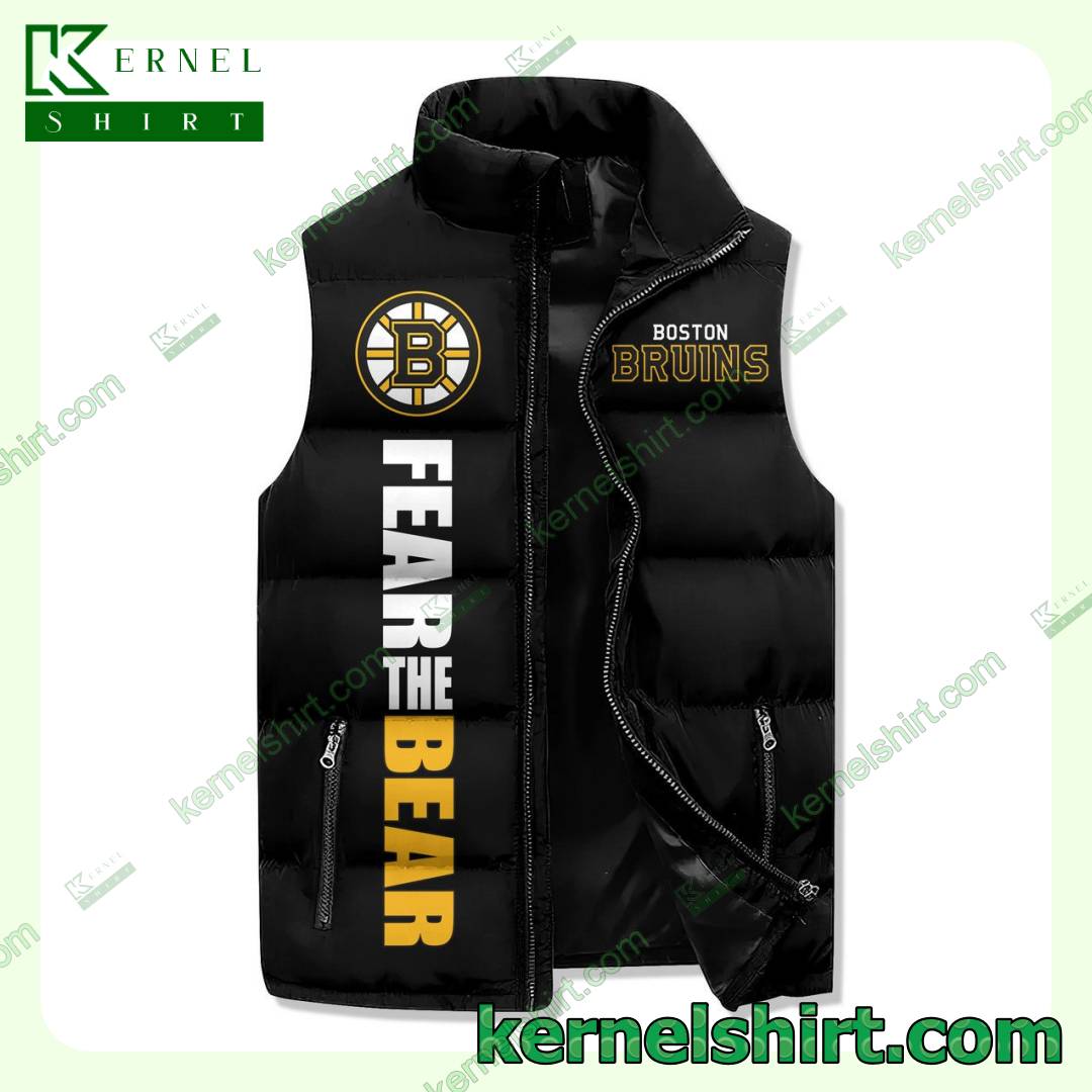 3D Damn Right I Am A Boston Bruins Fan Win Or Lose Quilted Puffer Vest