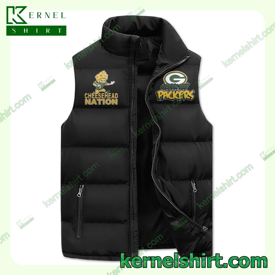 Clothing Damn Right I Am Green Bay Packers Fan For Life Winter Thick Vest