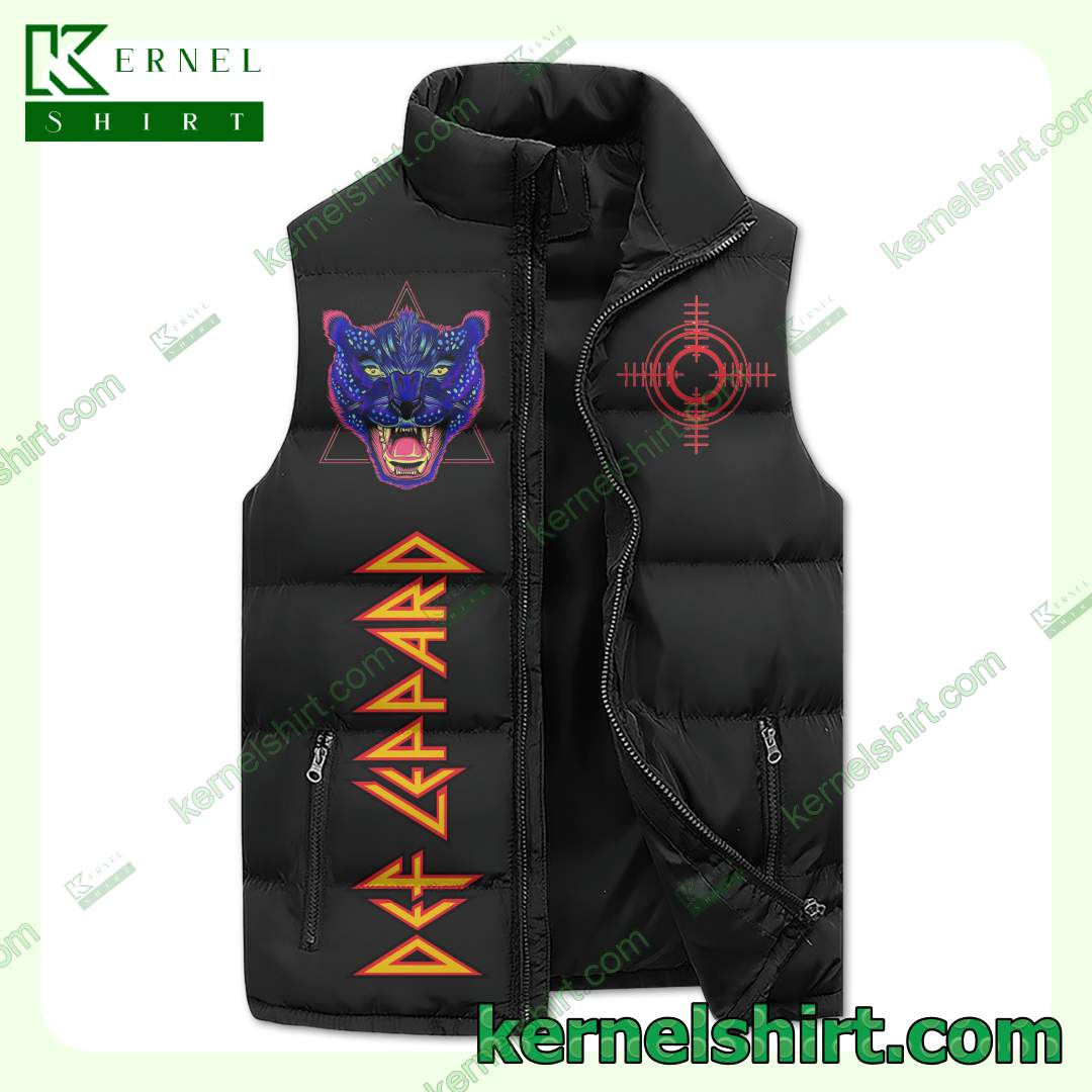 Clothing Def Leppard Rock Of Ages Quilted Puffer Vest