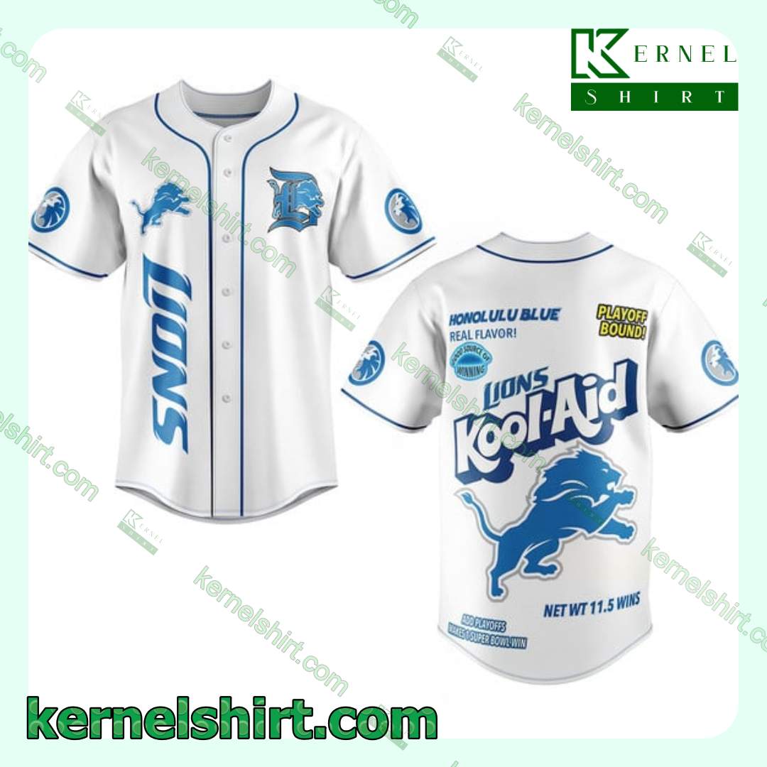 Detroit Lions Kool Aid Honolulu Blue Baseball Jersey