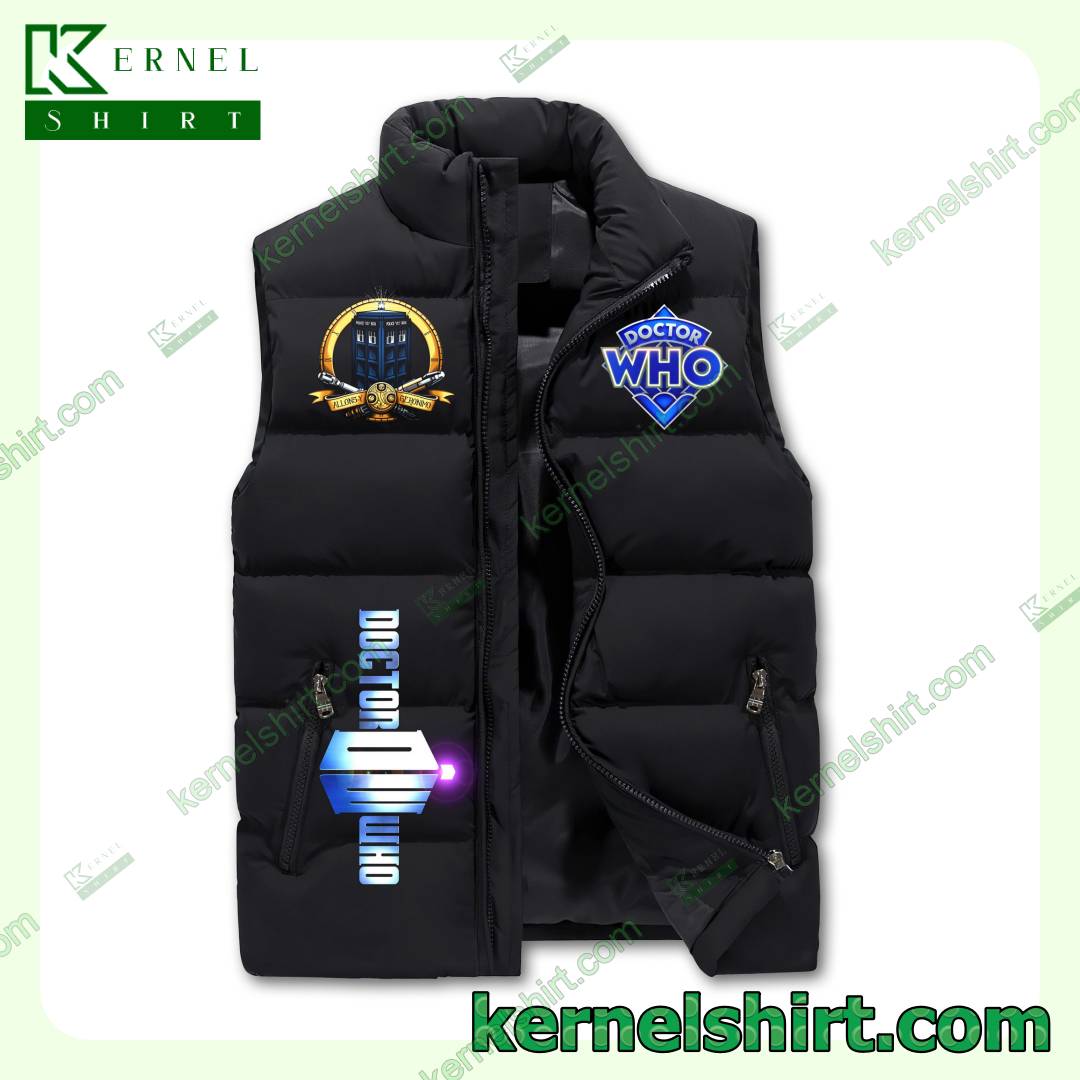 Doctor Who Stained Glass Winter Puffer Vest a