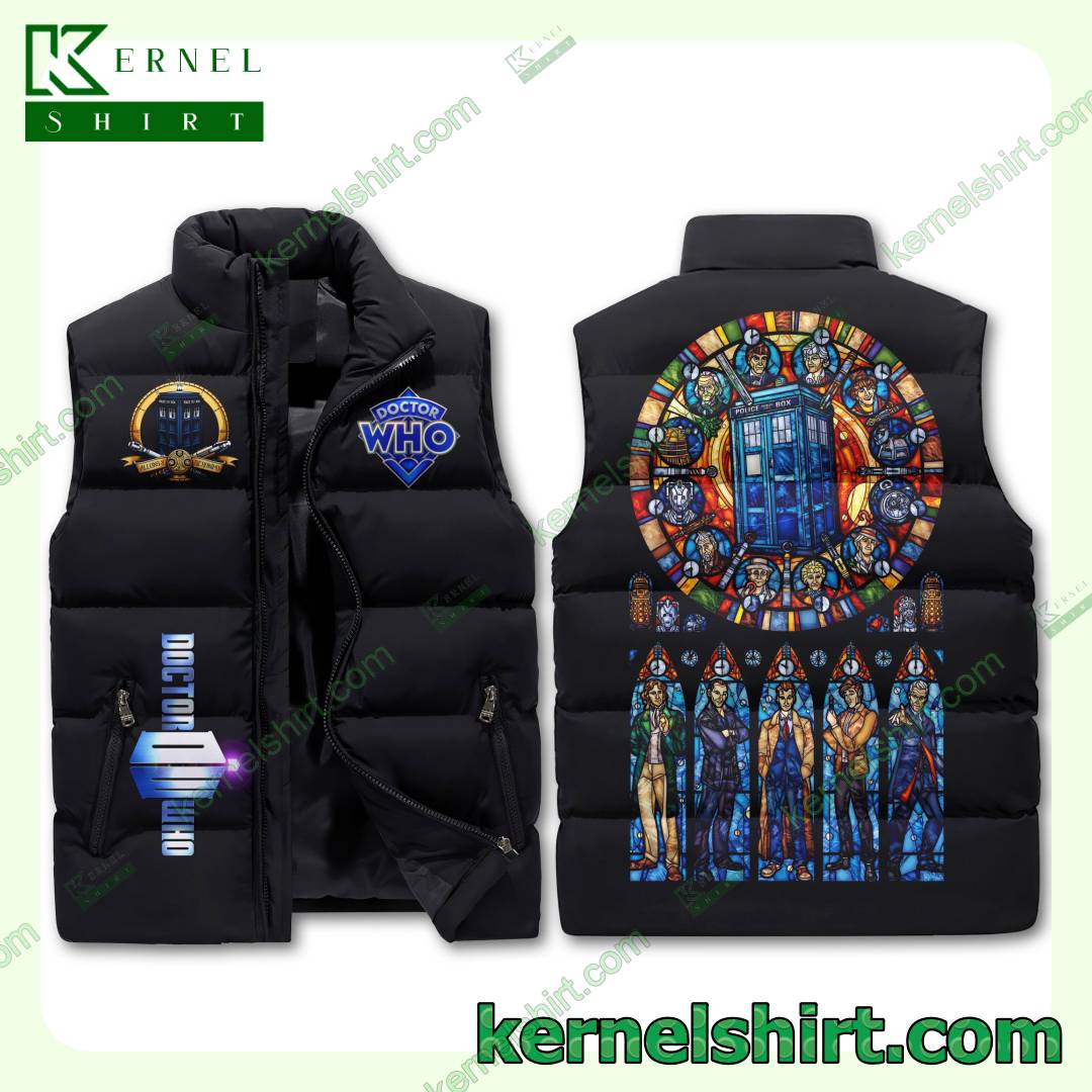 Doctor Who Stained Glass Winter Puffer Vest