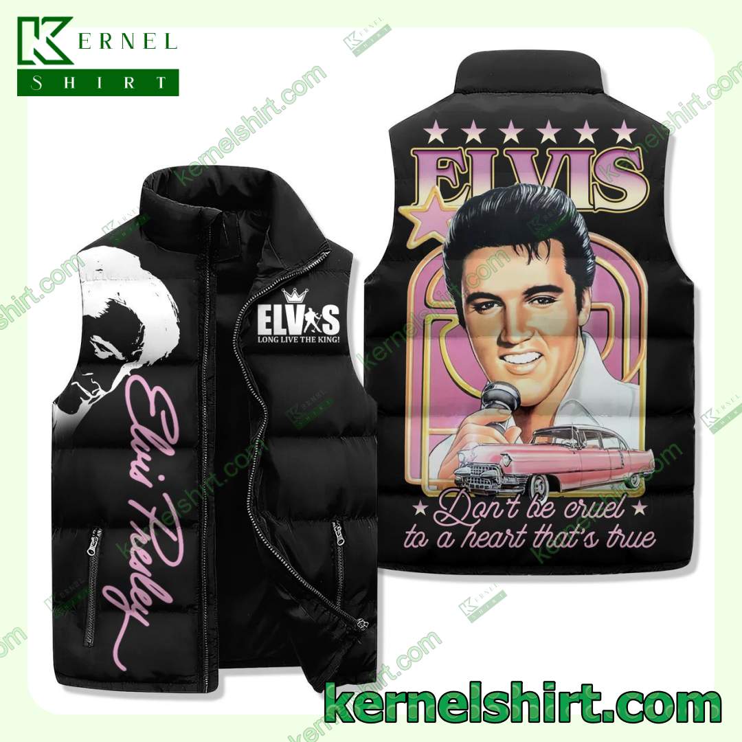 Elvis Presley Don't Be Cruel To A Heart That's True Sleeveless Padded Jacket Coat