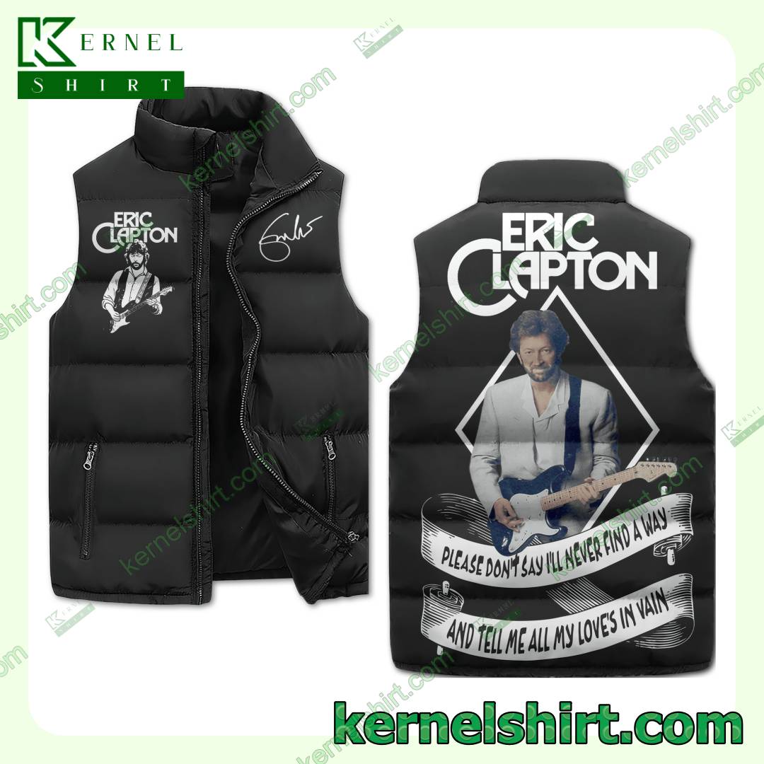 Eric Clapton Please Don't Say I'll Never Find A Way Men's Puffer Vest