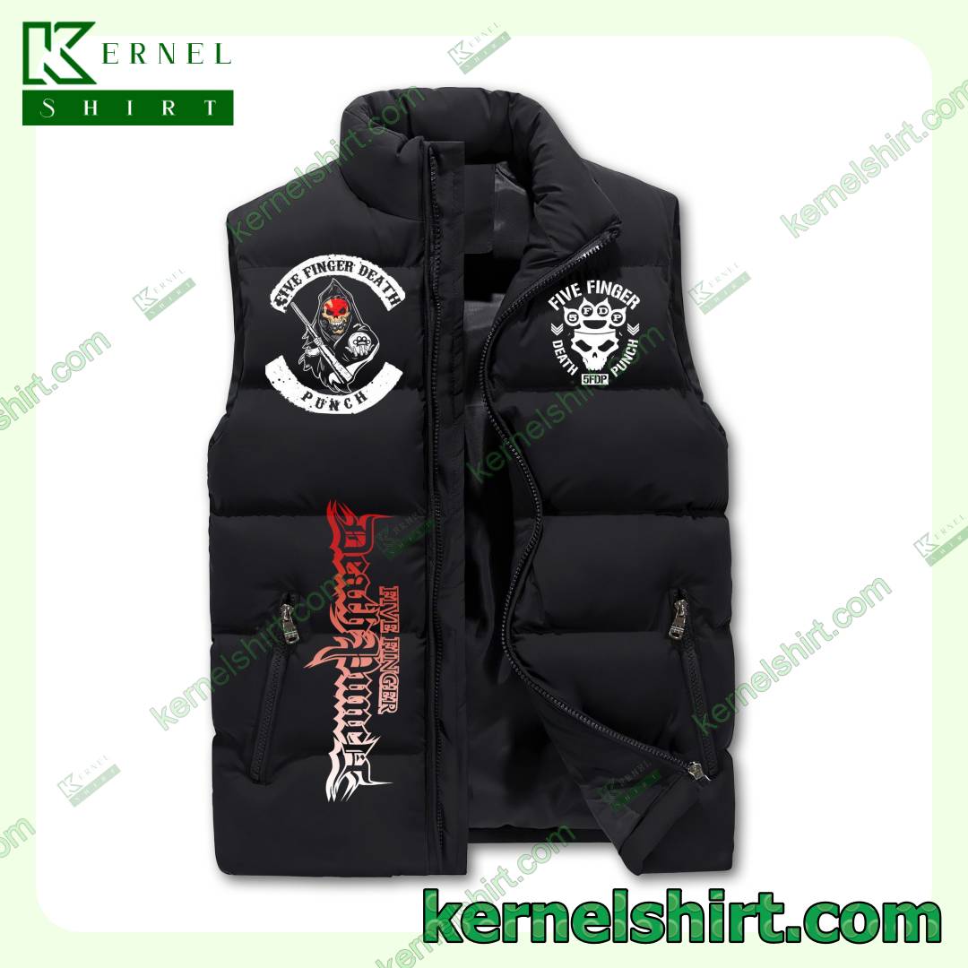 Awesome Five Finger Death Punch I'll Do What I Want And I'll Never Give Up Men's Puffer Vest