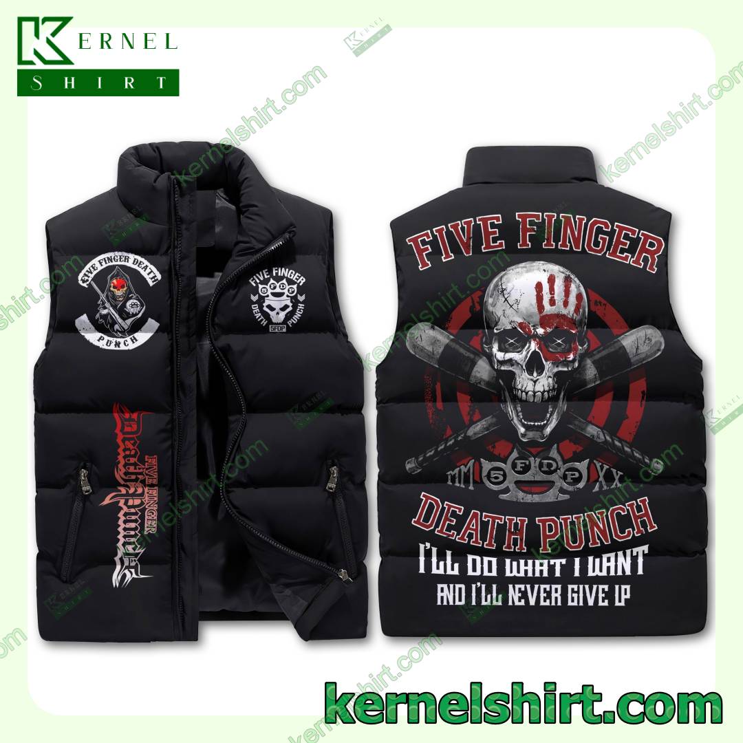 Five Finger Death Punch I'll Do What I Want And I'll Never Give Up Men's Puffer Vest