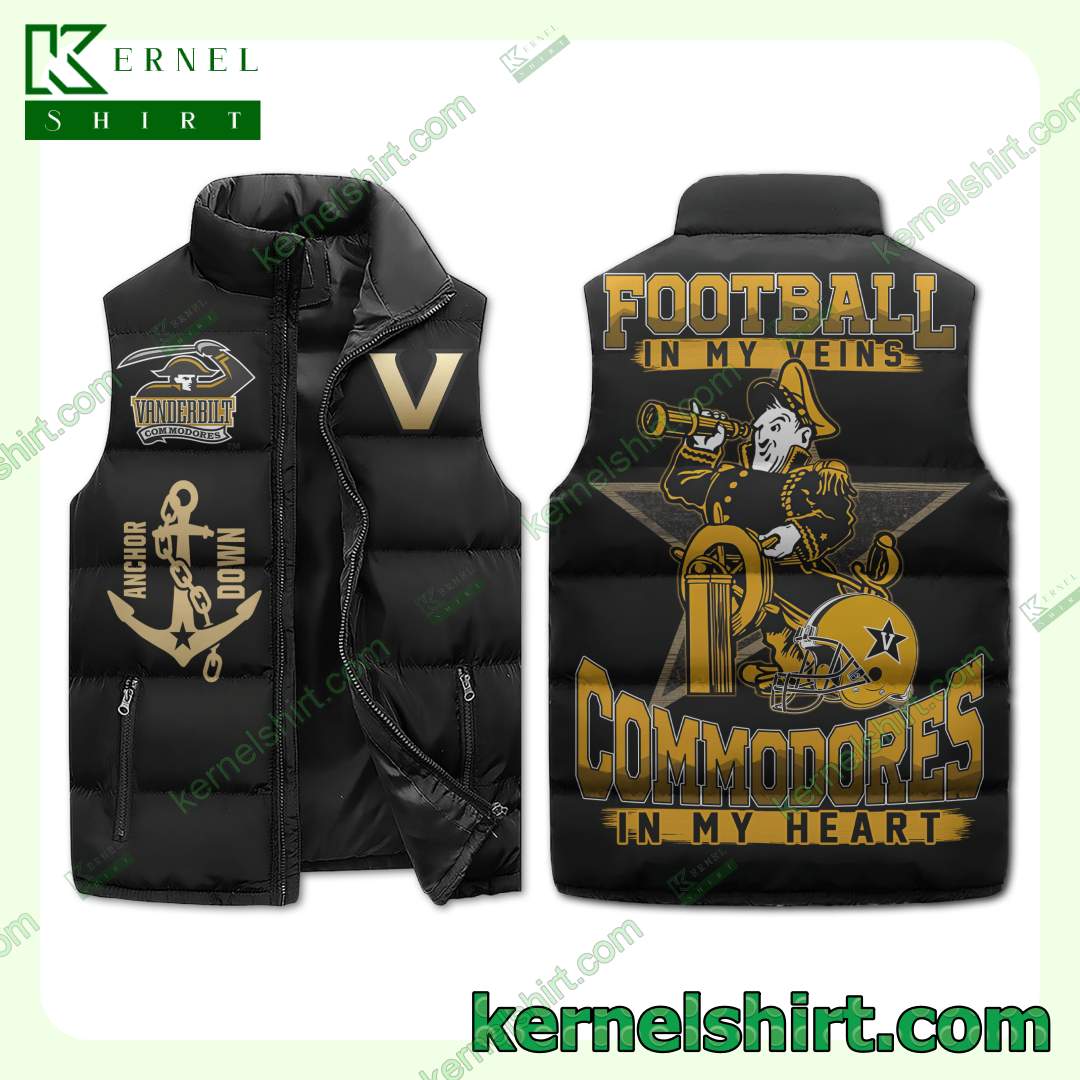 Football Is My Veins Vanderbilt Commodores In My Heart Winter Thick Vest