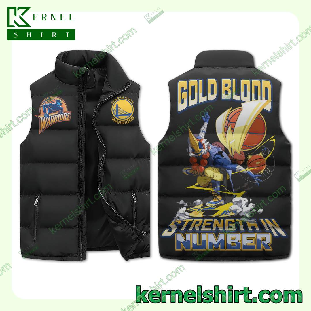 Golden State Warriors Gold Blood Strength In Number Winter Thick Vest