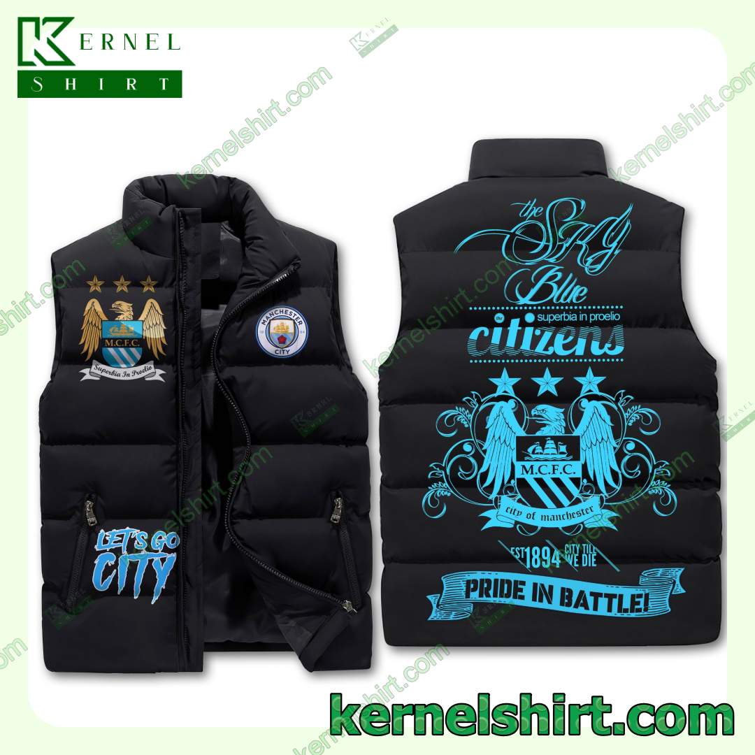 Manchester City The Sky Blue Pride In Battle Sleeveless Padded Jacket Coat