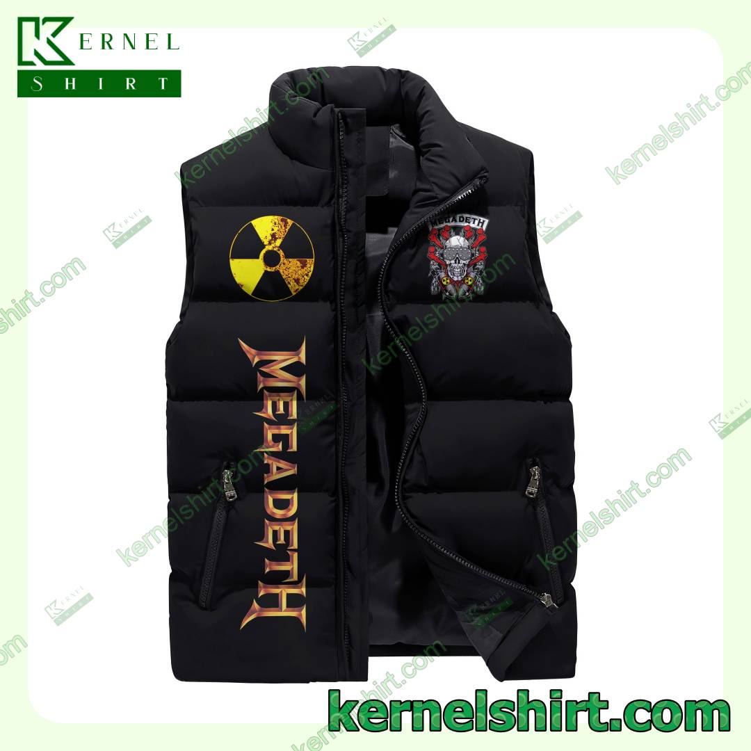 Megadeth Moving On Is A Simple Thing Winter Puffer Vest a