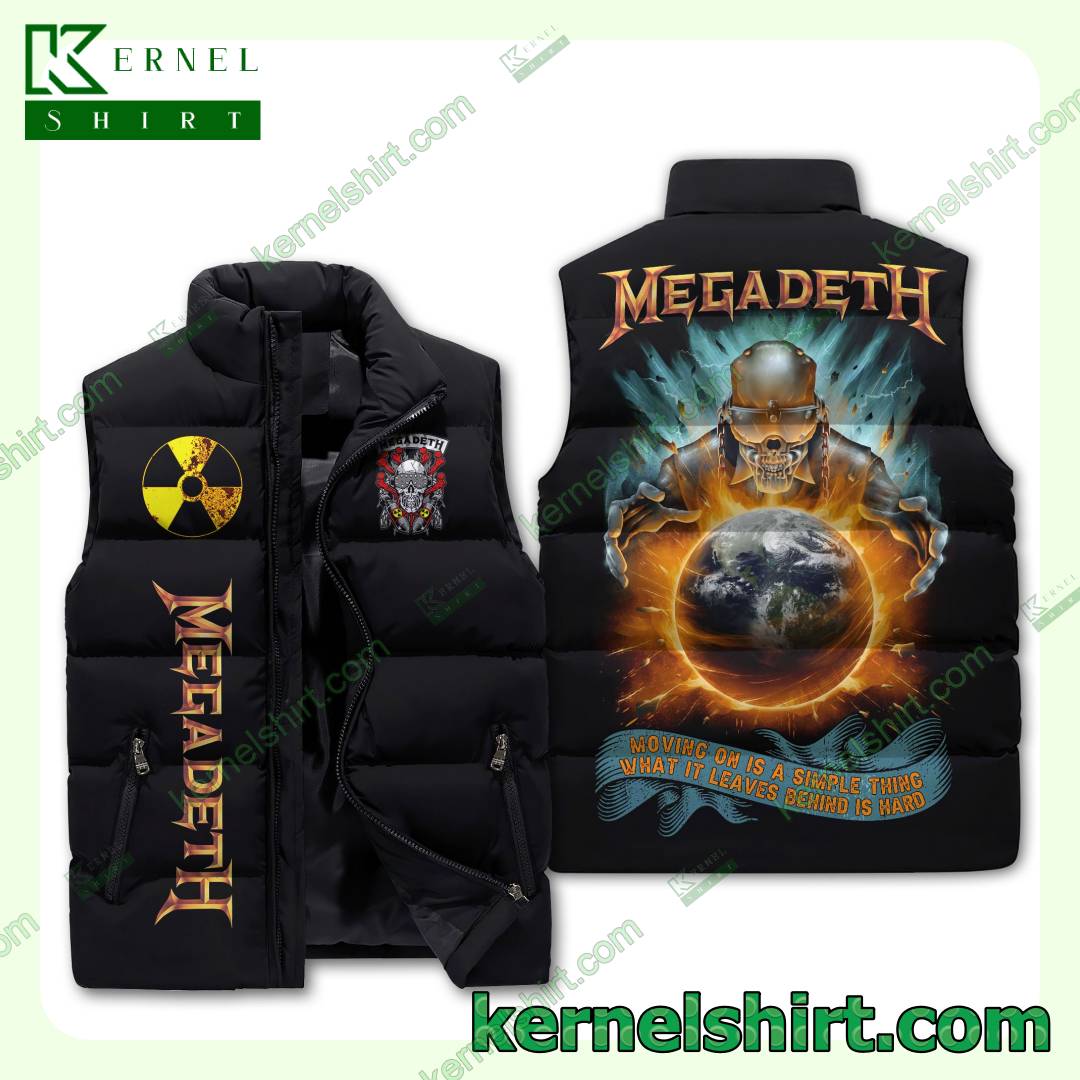 Megadeth Moving On Is A Simple Thing Winter Puffer Vest