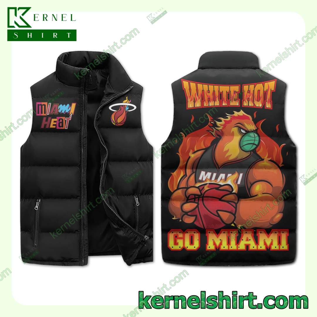 Miami Heat White Hot Go Miami Winter Thick Vest