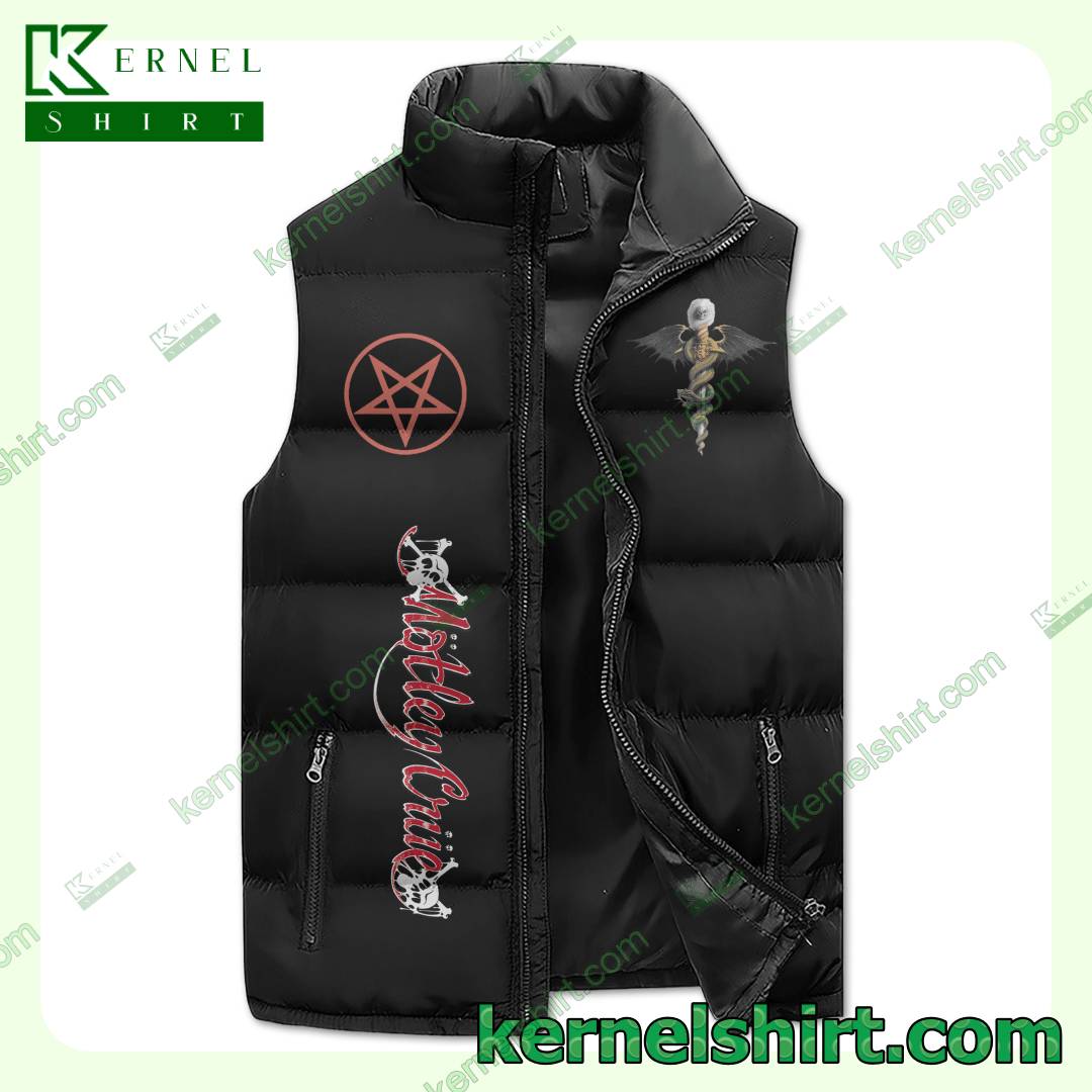 Hot Motley Crue Be Strong And Laugh And Shout At The Devil Men's Puffer Vest