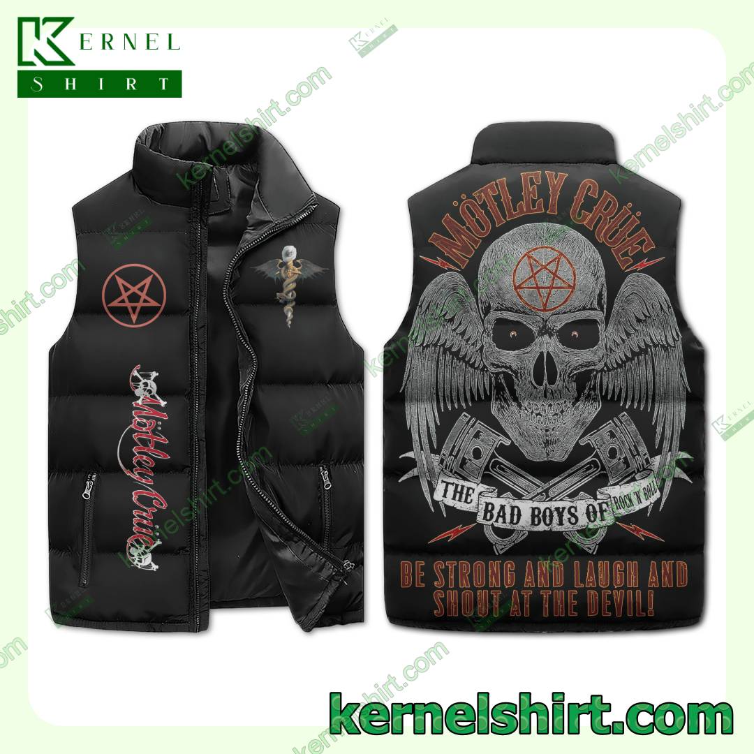 Motley Crue Be Strong And Laugh And Shout At The Devil Men's Puffer Vest