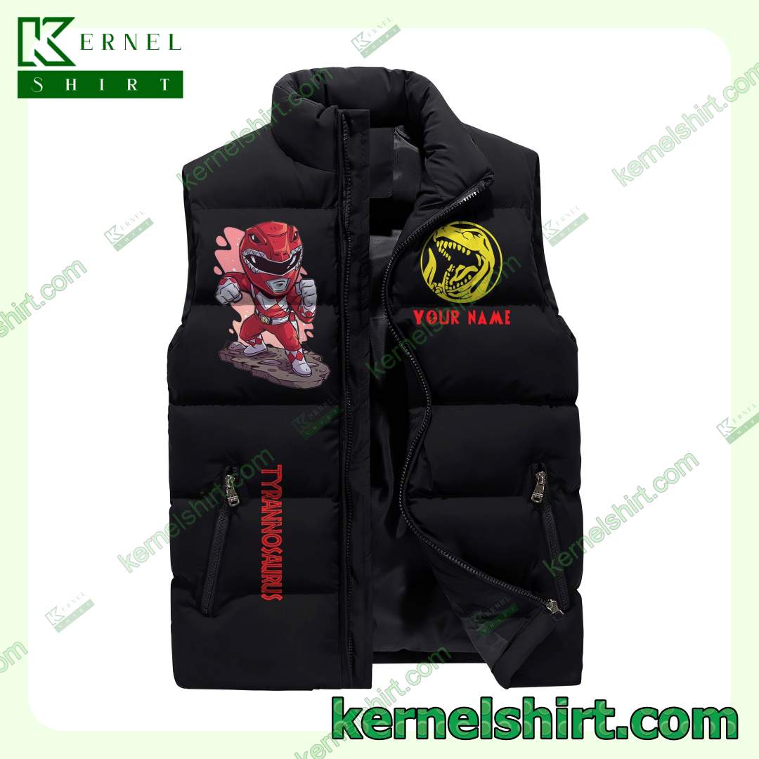 Drop Shipping Power Rangers Tyrannosaurus Personalized Men's Puffer Vest