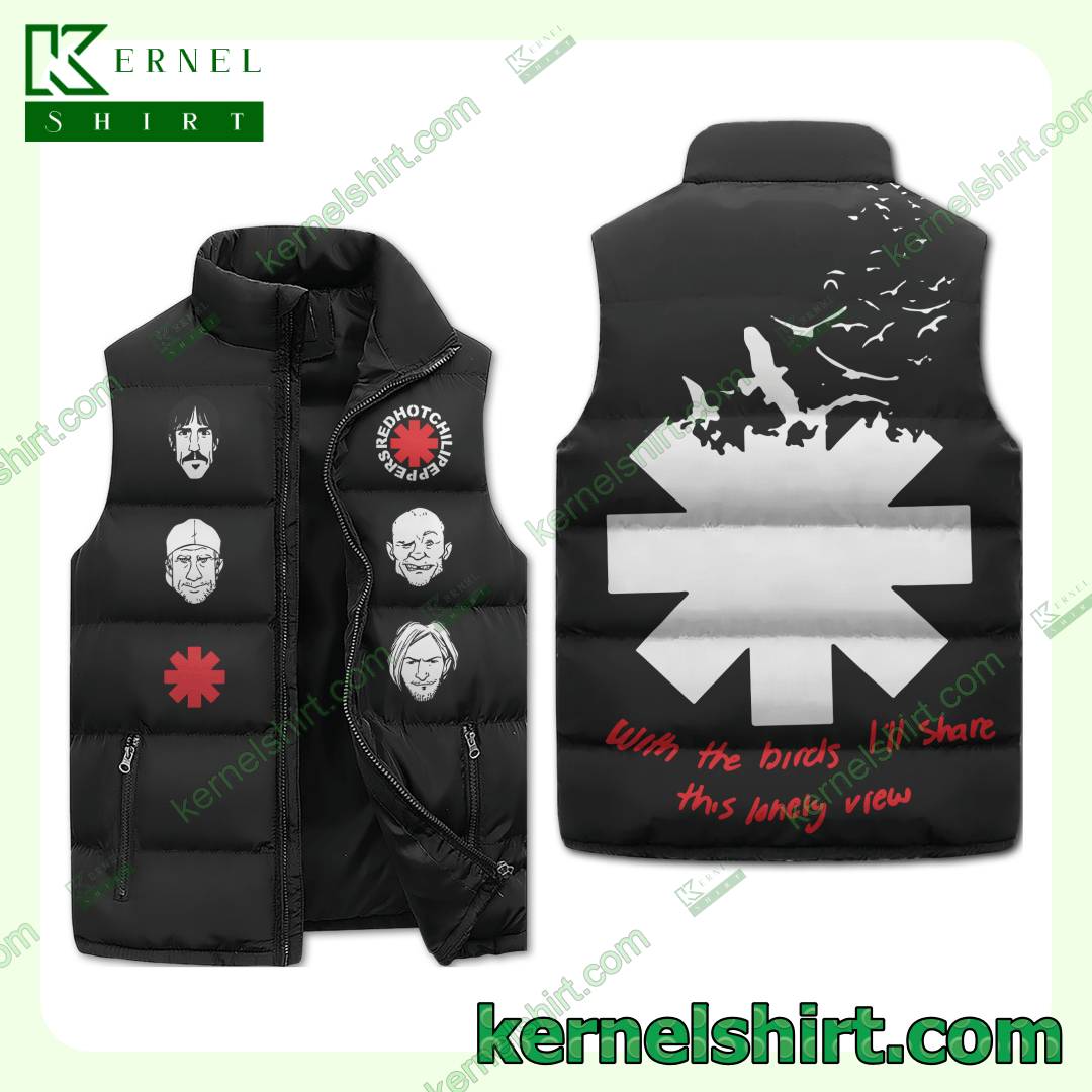 Red Hot Chilli Peppers With The Birds I'll Share This Lonely View Men's Puffer Vest
