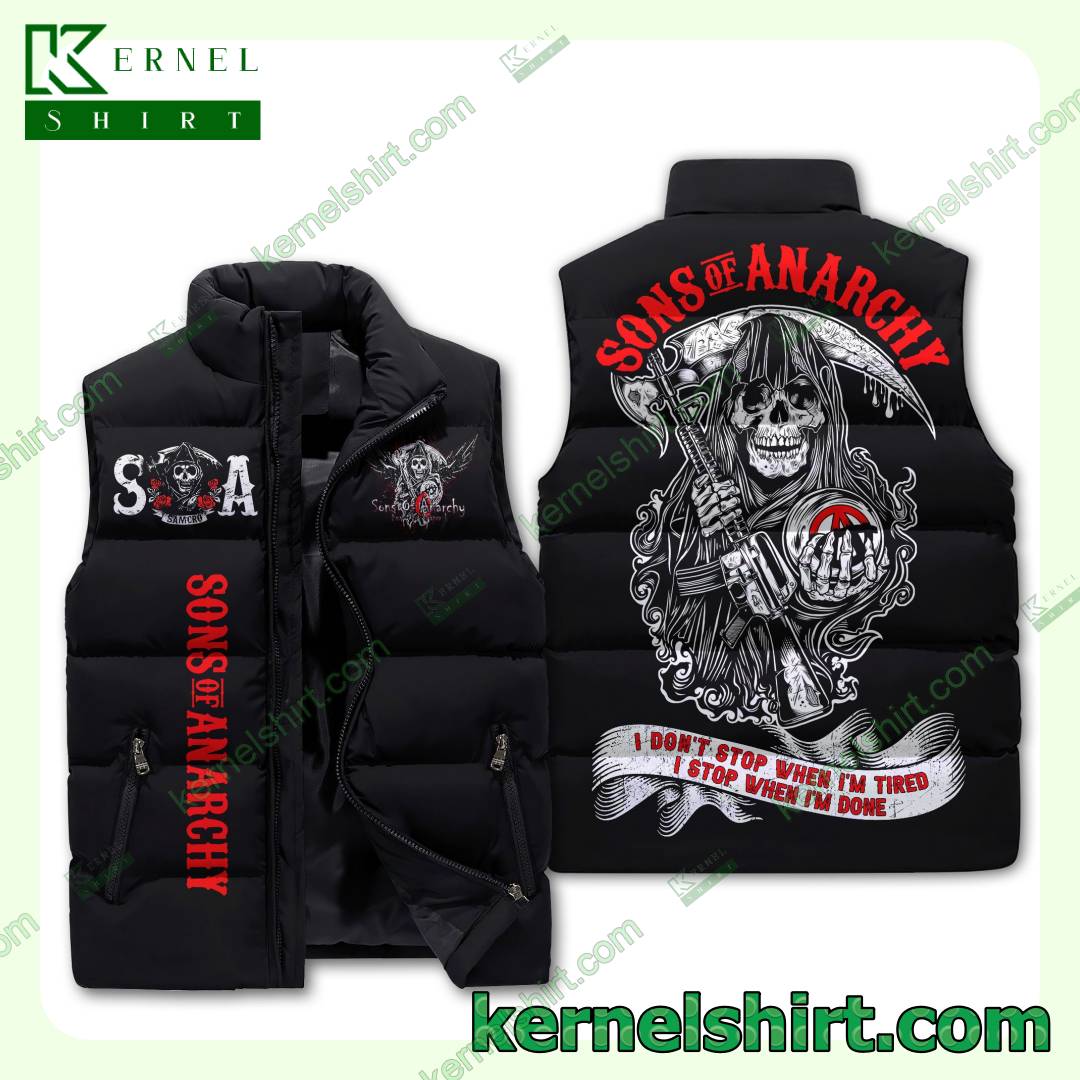 Sons Of Anarchy I Don't Stop When I'm Tired Men's Puffer Vest