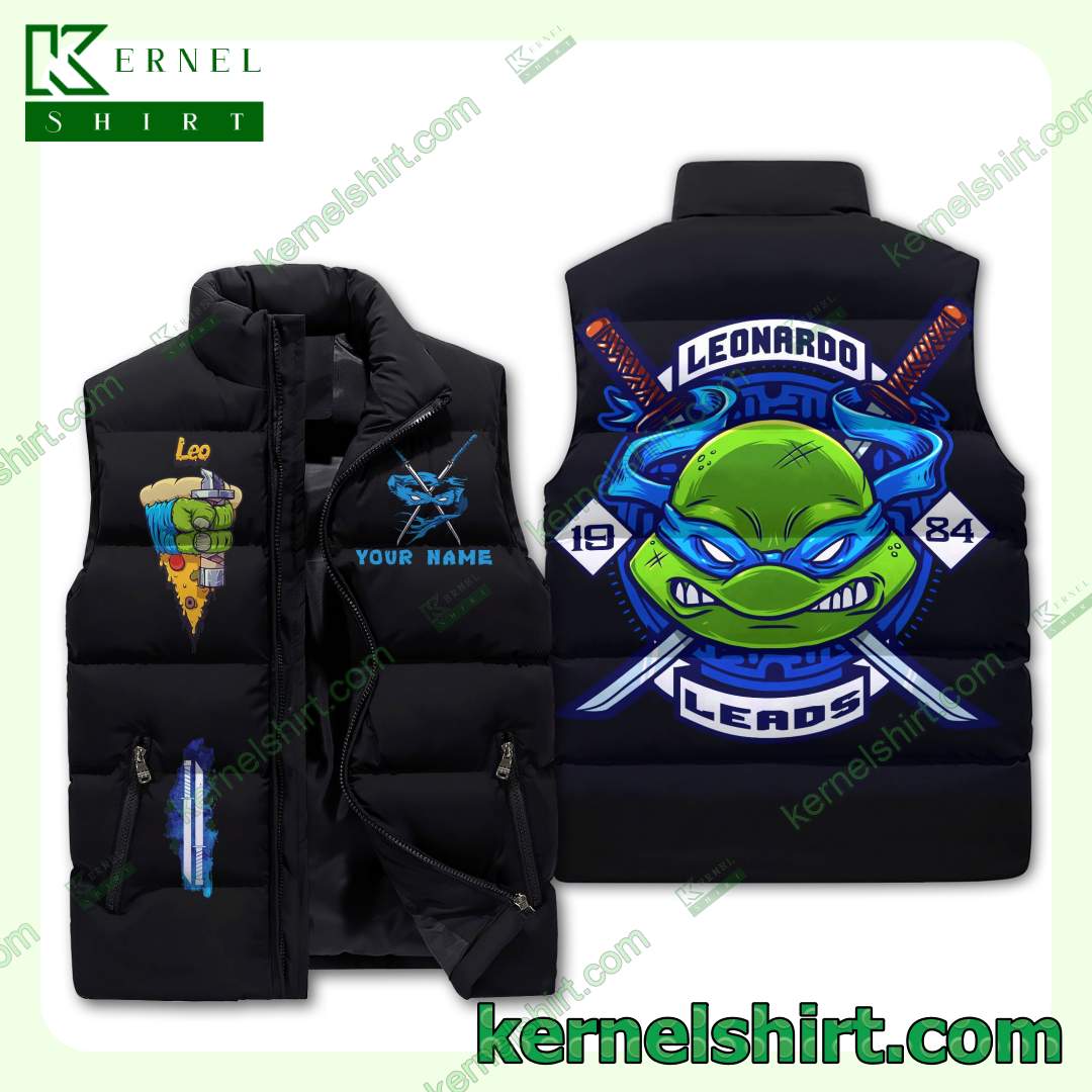 Teenage Mutant Ninja Turtles Leonardo Leads Personalized Men's Puffer Vest