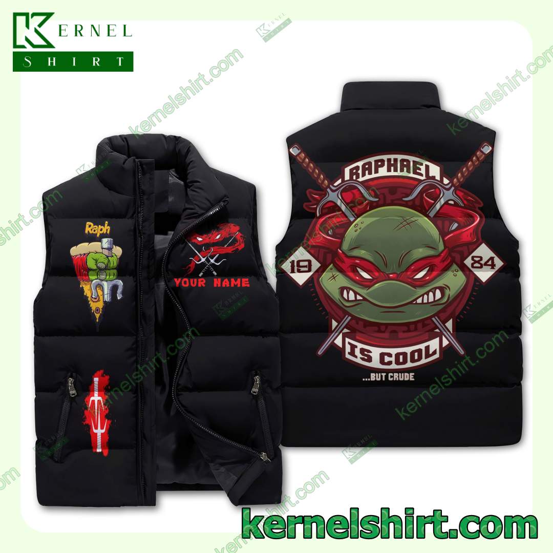 Teenage Mutant Ninja Turtles Raphael Is Cool Personalized Men's Puffer Vest