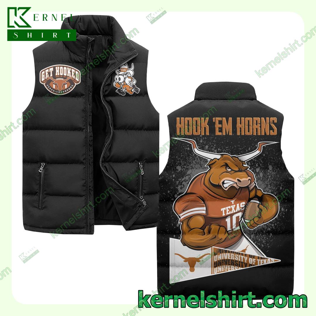 Texas Longhorns Hook 'em Horns Winter Puffer Coat Vest
