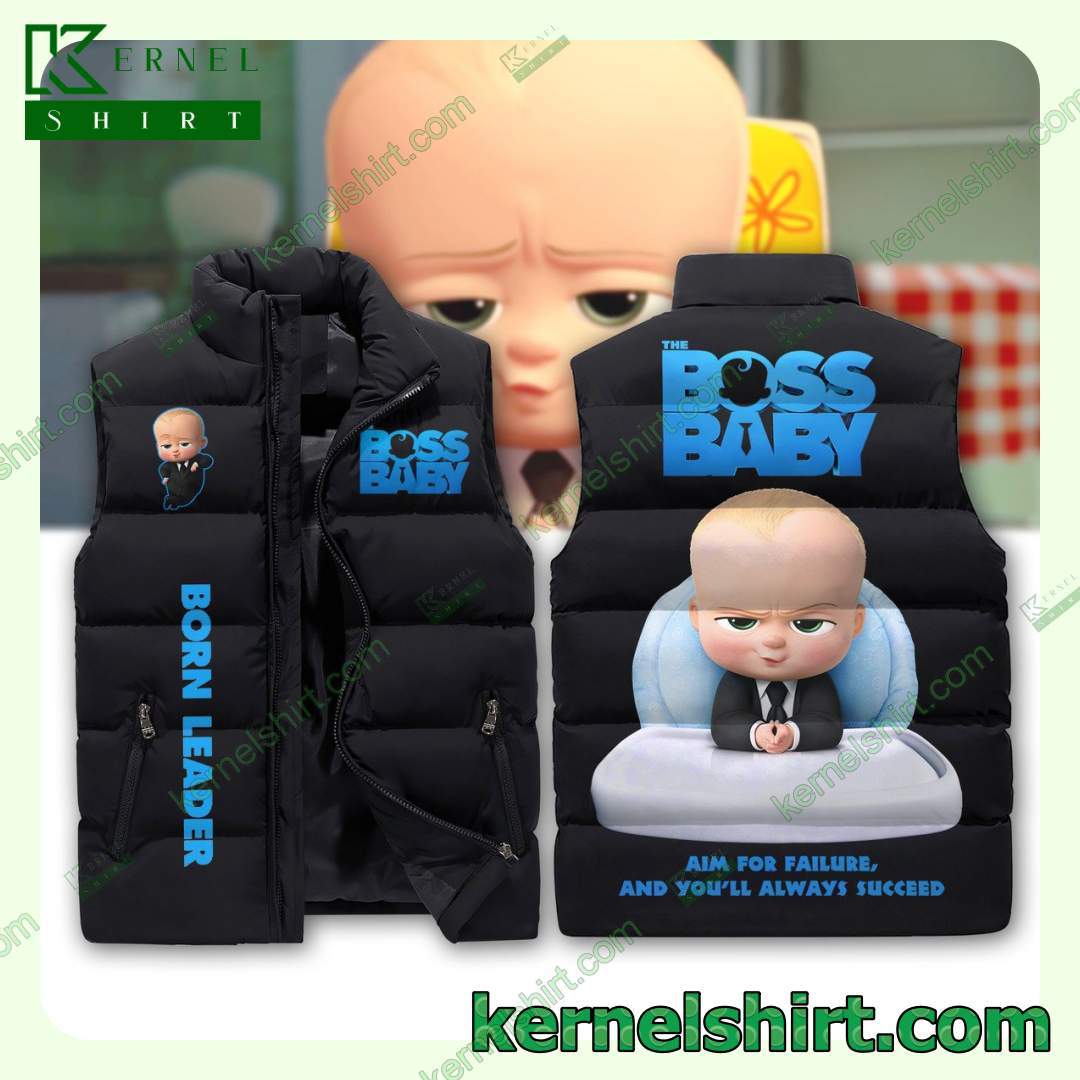 The Boss Baby Aim For Failure And You'll Always Succeed Men's Puffer Vest